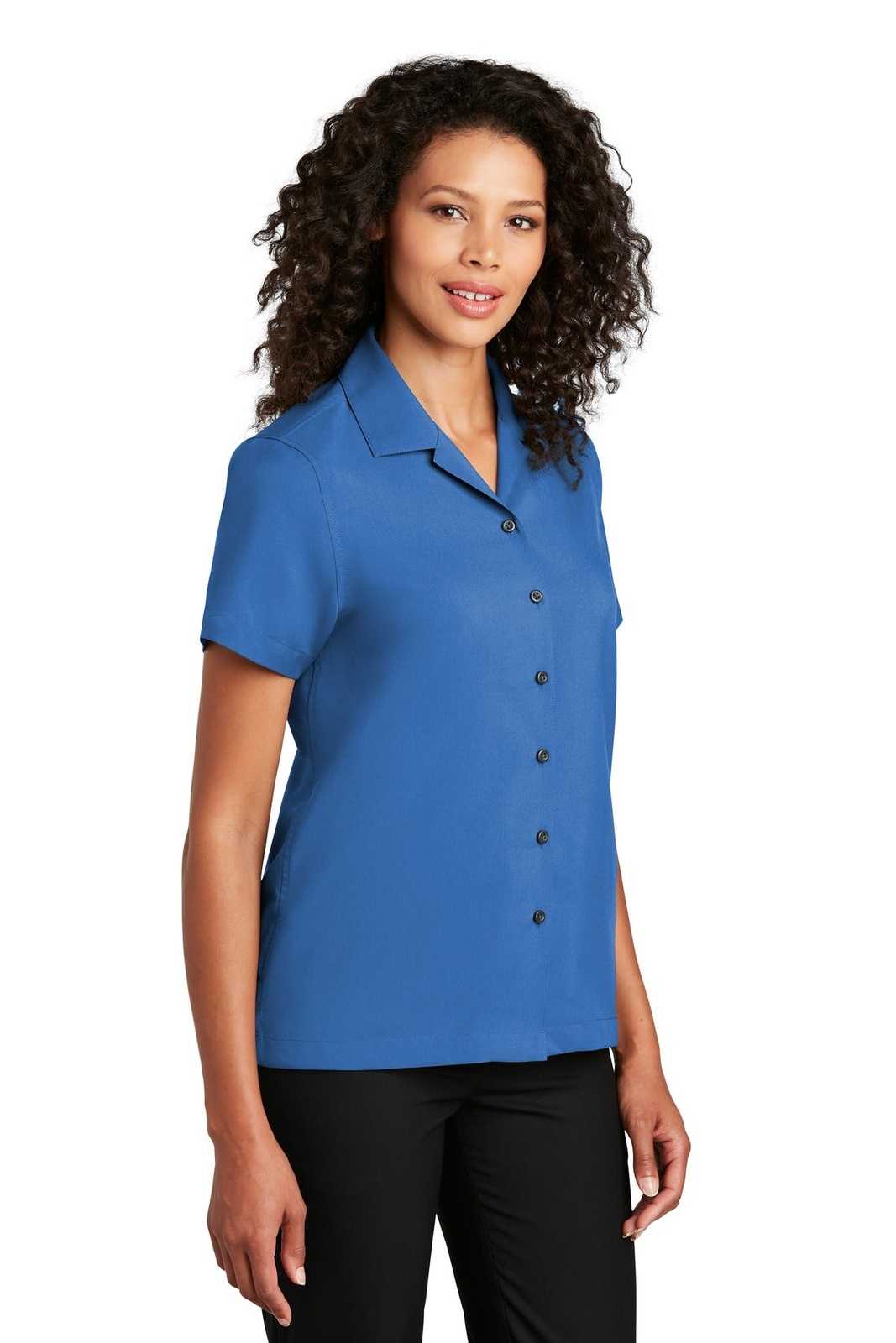 Port Authority LW400 Ladies Short Sleeve Performance Staff Shirt - True Blue - HIT a Double - 4