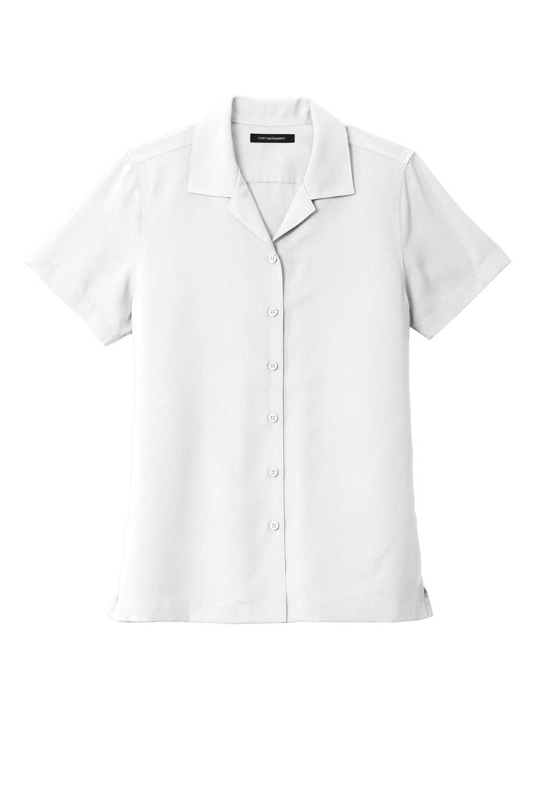 Port Authority LW400 Ladies Short Sleeve Performance Staff Shirt - White - HIT a Double - 5
