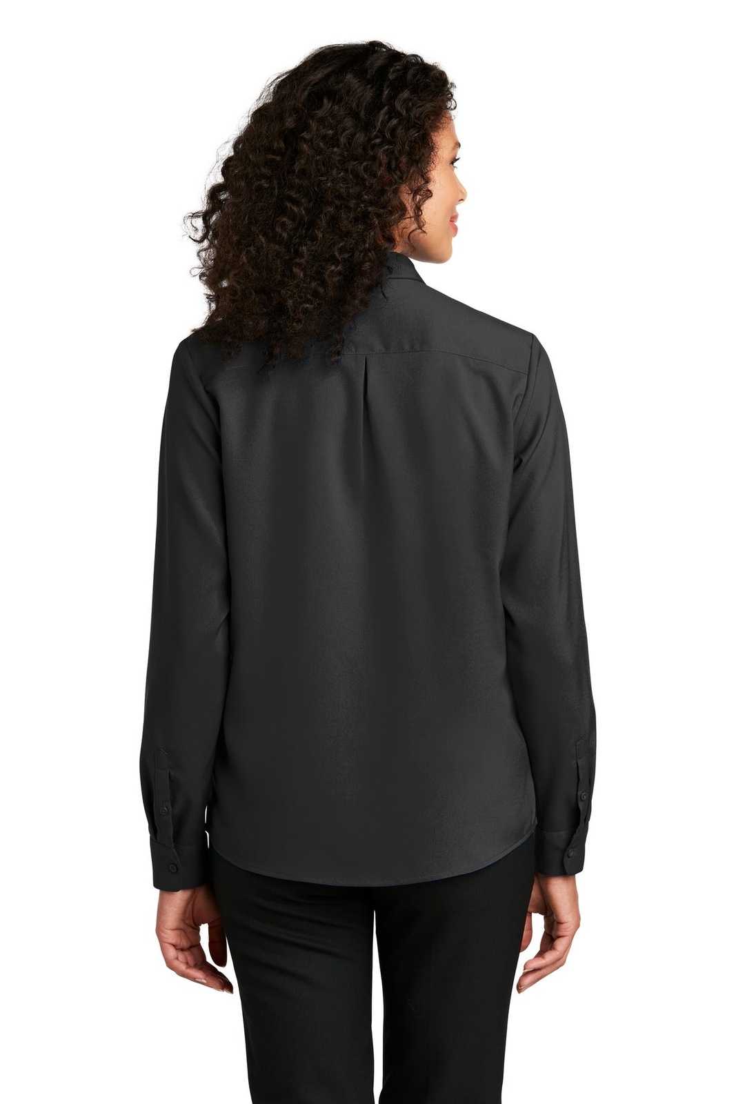 Port Authority LW401 Ladies Long Sleeve Performance Staff Shirt - Black - HIT a Double - 2