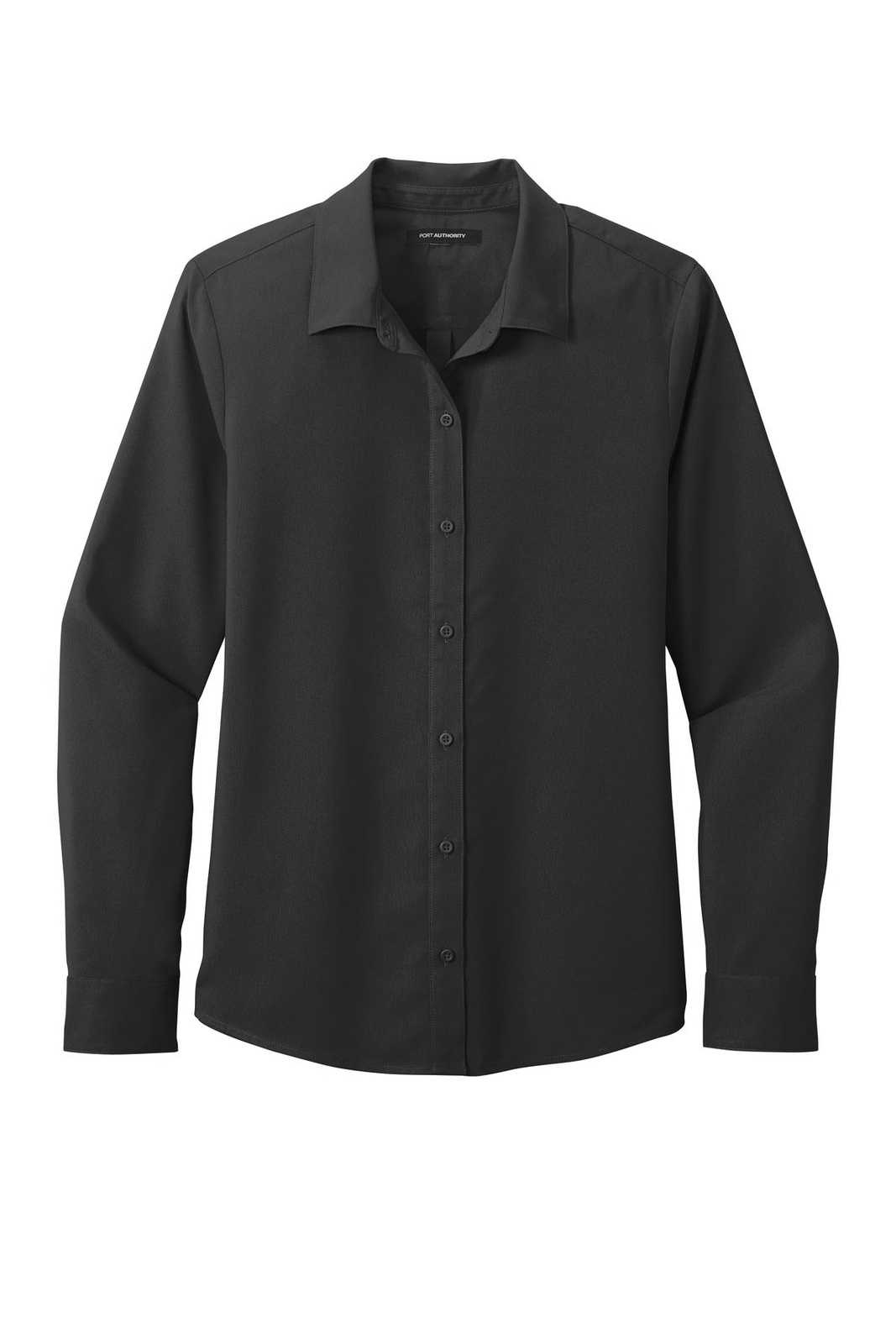 Port Authority LW401 Ladies Long Sleeve Performance Staff Shirt - Black - HIT a Double - 5