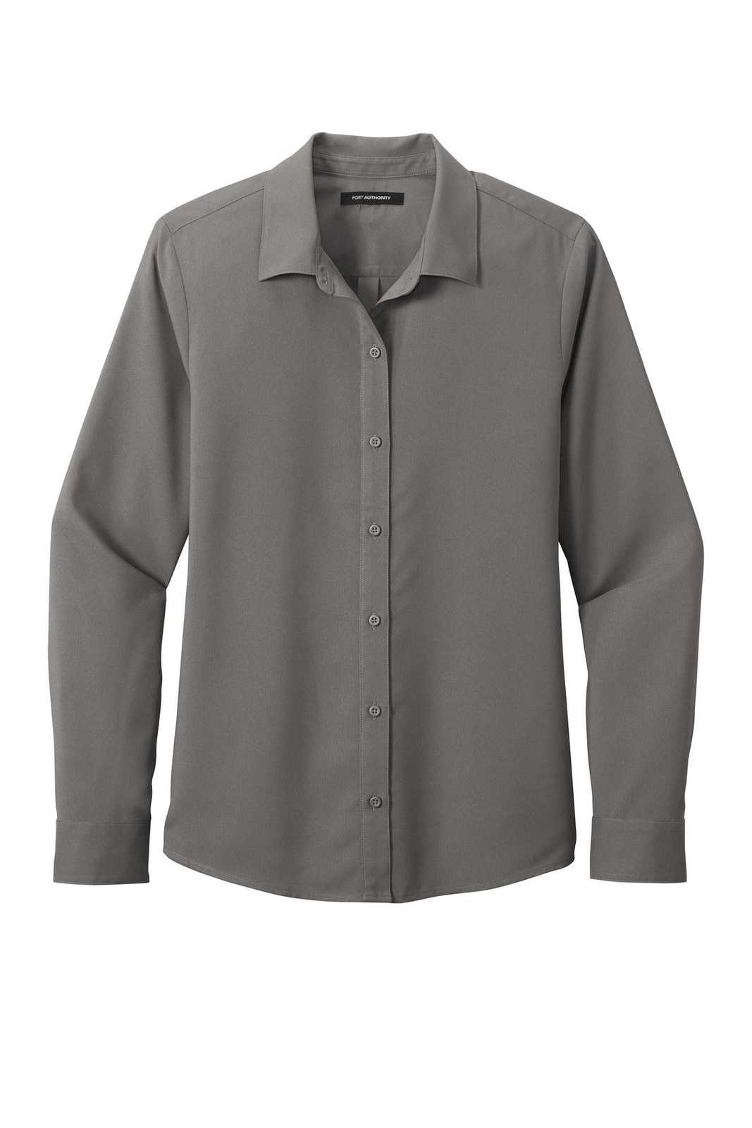 Port Authority LW401 Ladies Long Sleeve Performance Staff Shirt - Graphite - HIT a Double - 5