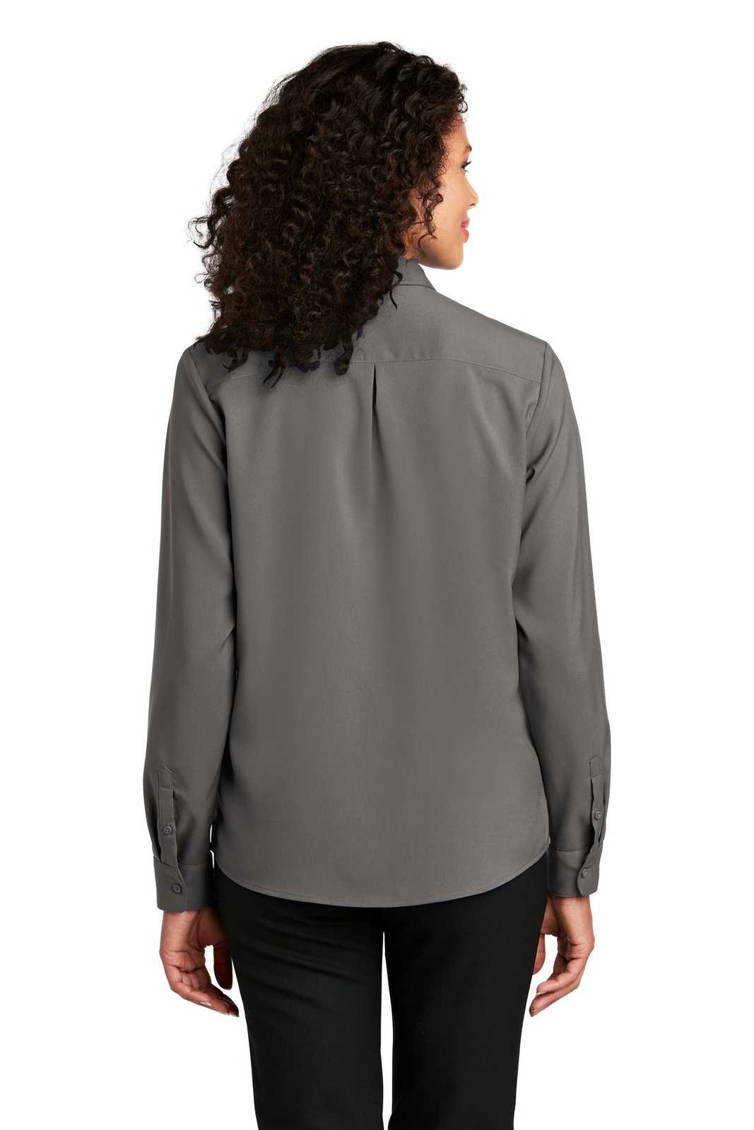 Port Authority LW401 Ladies Long Sleeve Performance Staff Shirt - Graphite - HIT a Double - 2