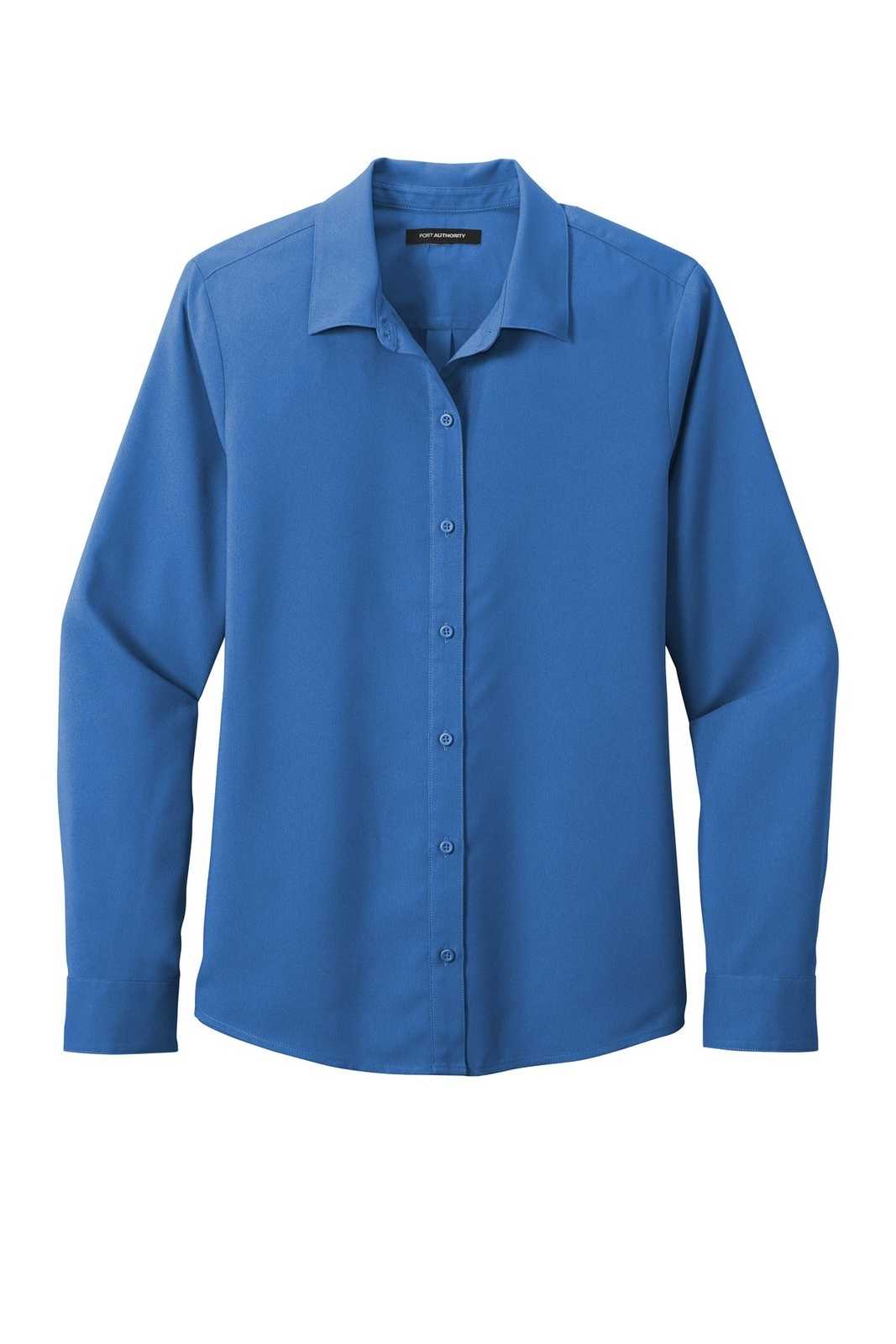 Port Authority LW401 Ladies Long Sleeve Performance Staff Shirt - True Blue - HIT a Double - 5