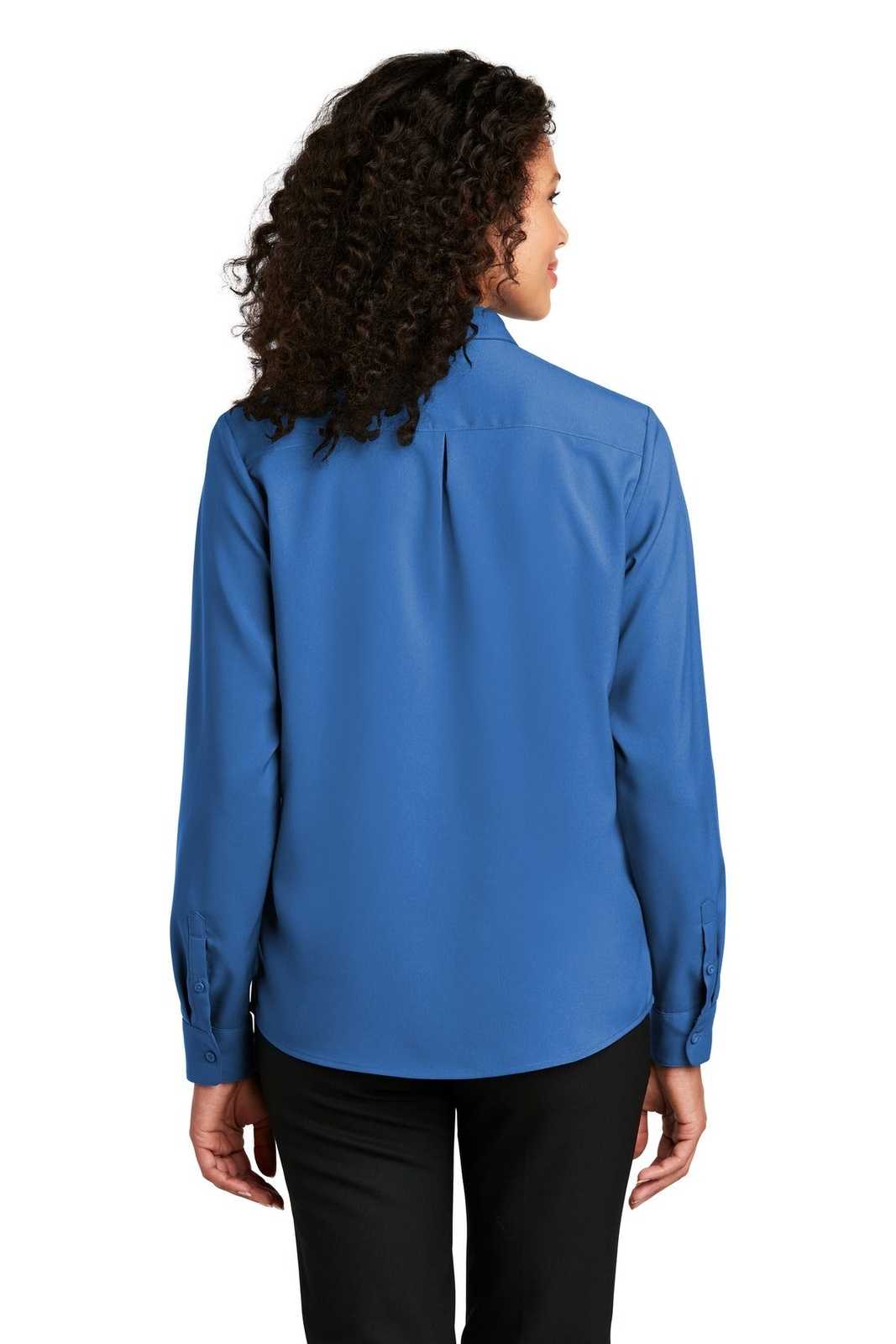 Port Authority LW401 Ladies Long Sleeve Performance Staff Shirt - True Blue - HIT a Double - 1