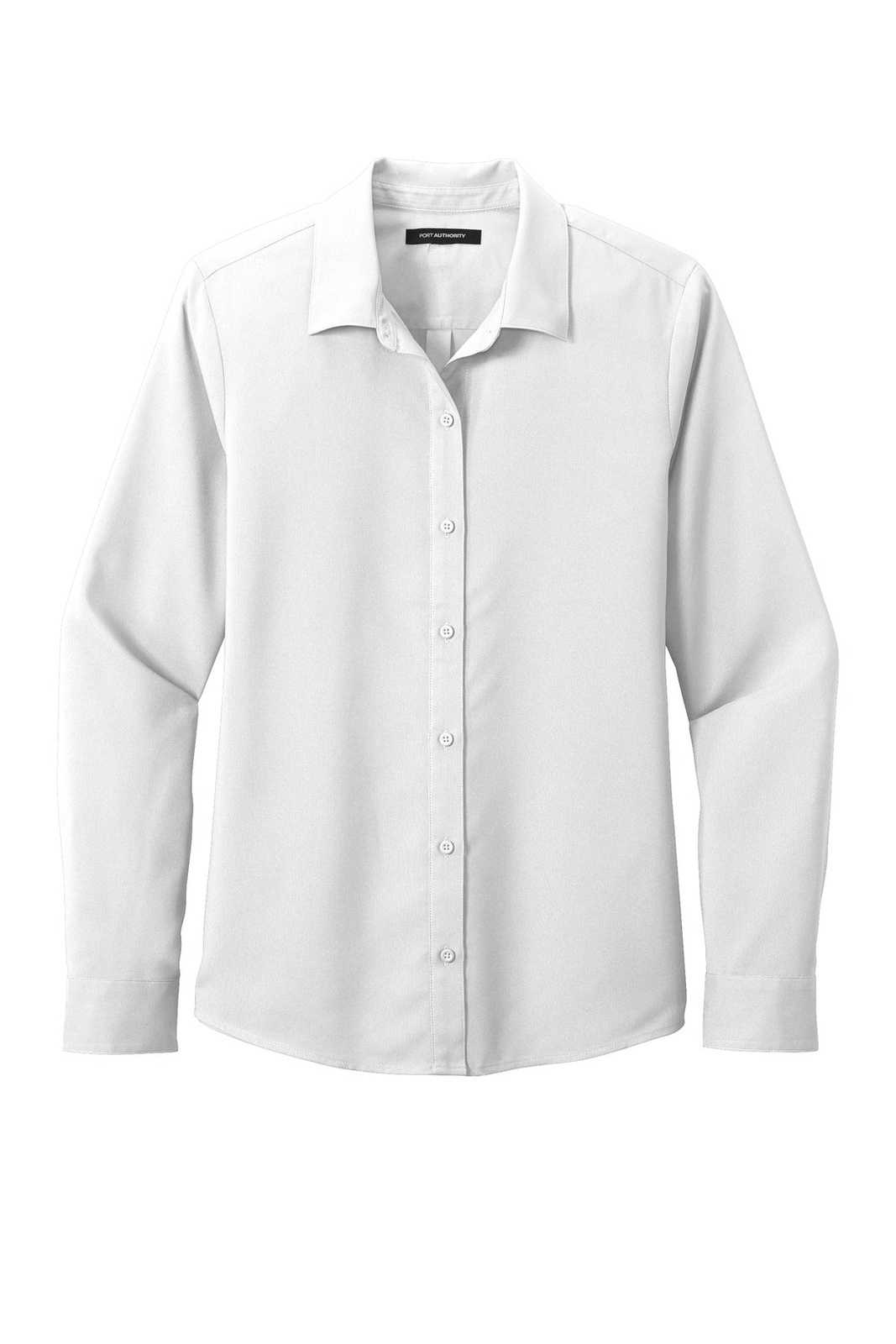 Port Authority LW401 Ladies Long Sleeve Performance Staff Shirt - White - HIT a Double - 5