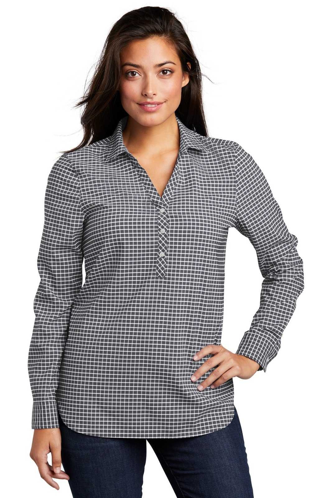 Port Authority LW680 Ladies City Stretch Tunic - Graphite White - HIT a Double - 1