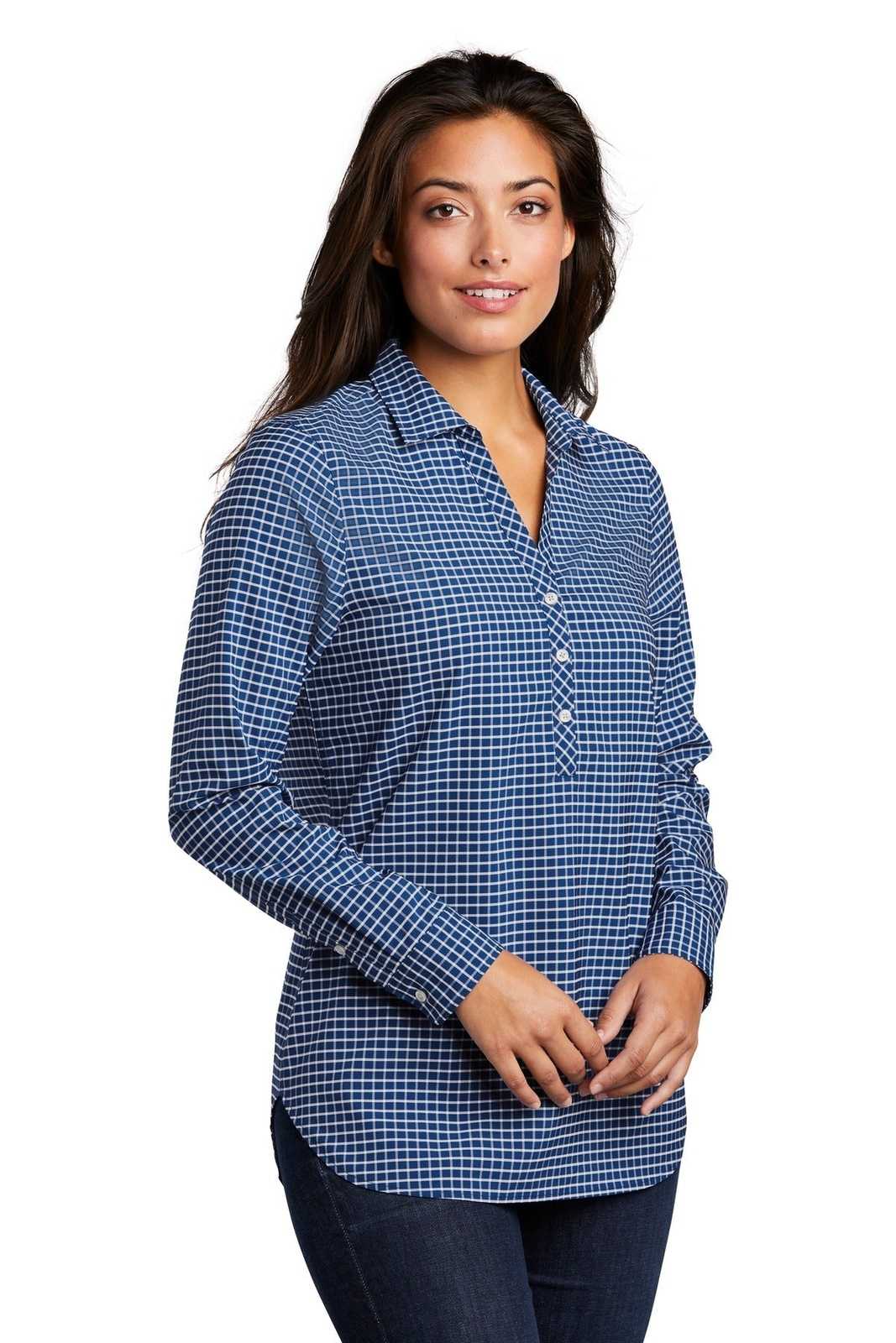 Port Authority LW680 Ladies City Stretch Tunic - True Blue White - HIT a Double - 4