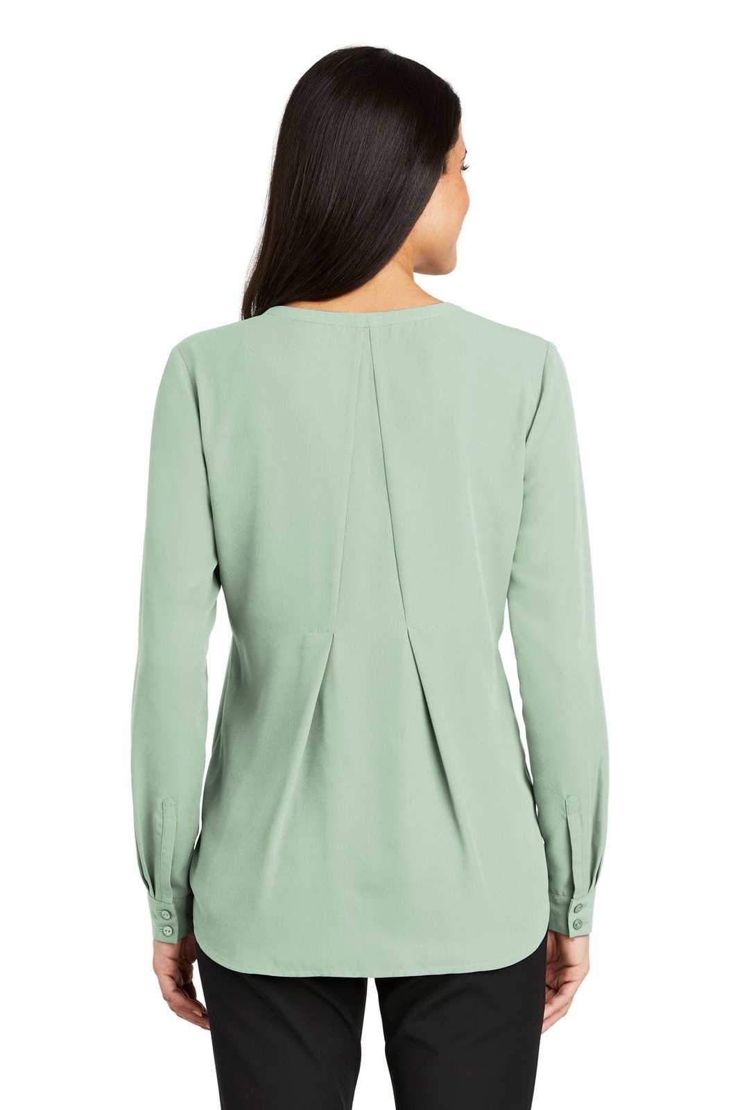 Port Authority LW700 Ladies Long Sleeve Button-Front Blouse - Misty Sage - HIT a Double - 2