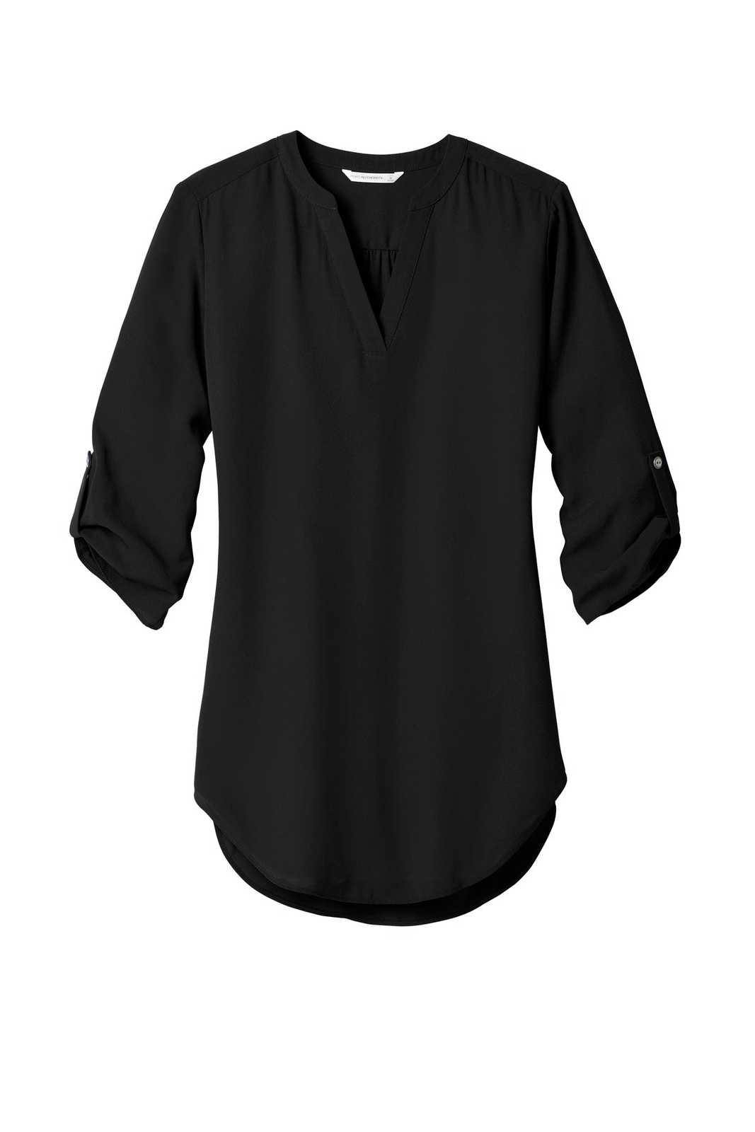 Port Authority LW701 Ladies 3/4-Sleeve Tunic Blouse - Black - HIT a Double - 5