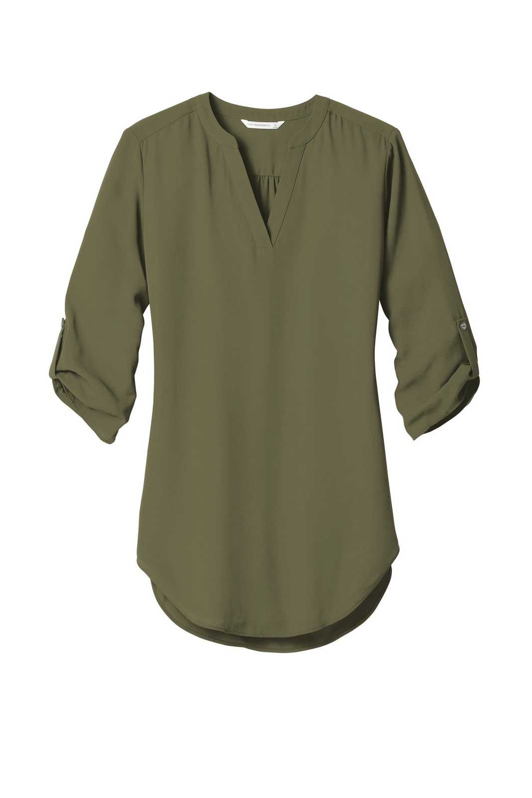 Port Authority LW701 Ladies 3/4-Sleeve Tunic Blouse - Deep Olive - HIT a Double - 5