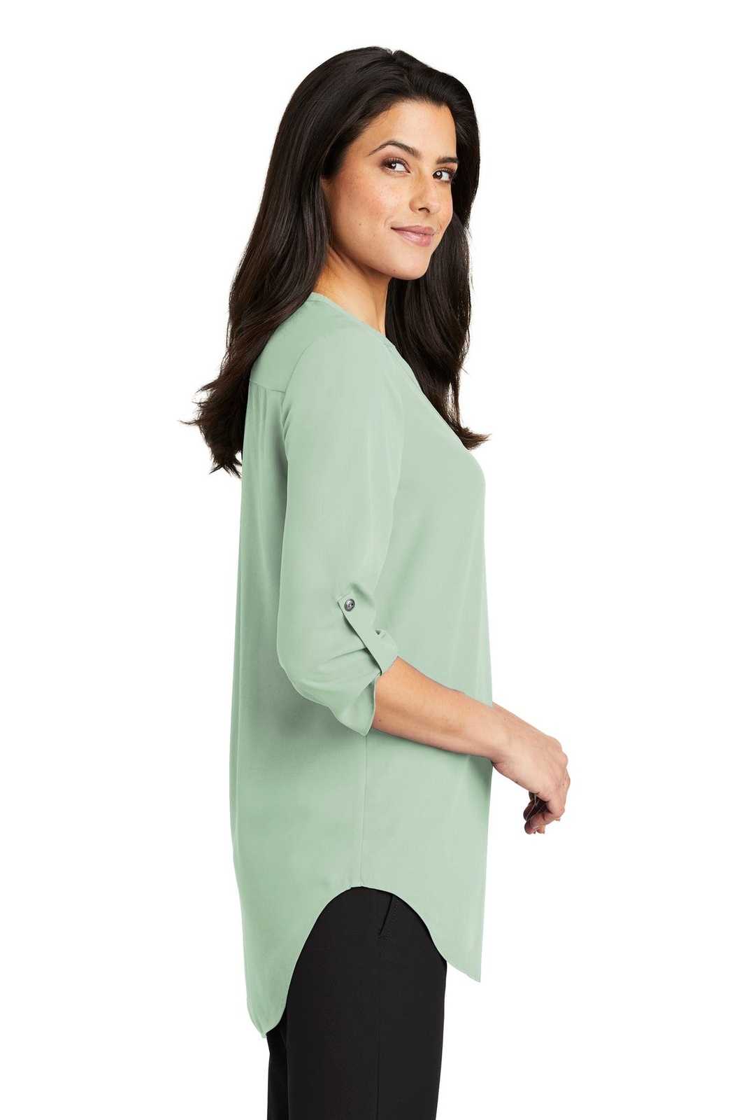 Port Authority LW701 Ladies 3/4-Sleeve Tunic Blouse - Misty Sage - HIT a Double - 3