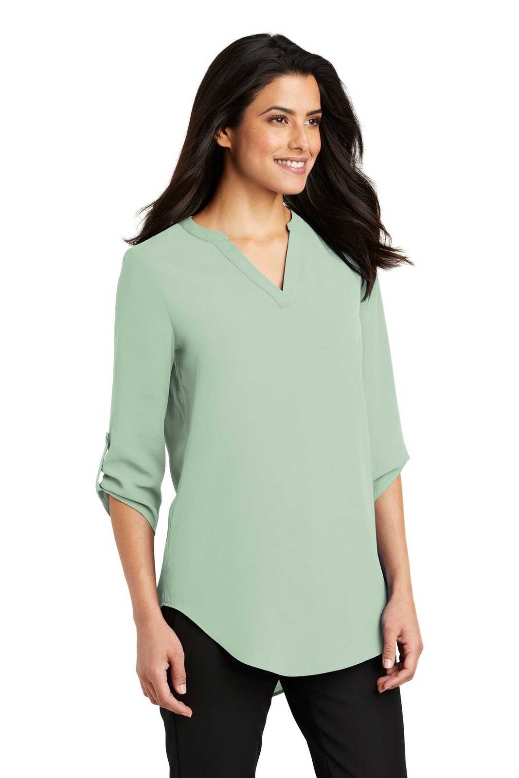 Port Authority LW701 Ladies 3/4-Sleeve Tunic Blouse - Misty Sage - HIT a Double - 4