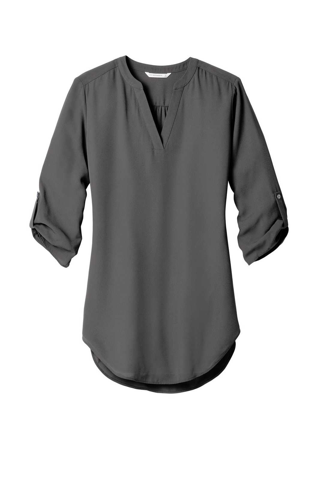 Port Authority LW701 Ladies 3/4-Sleeve Tunic Blouse - Sterling Gray - HIT a Double - 5
