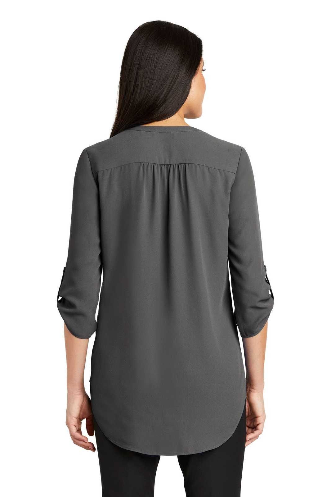 Port Authority LW701 Ladies 3/4-Sleeve Tunic Blouse - Sterling Gray - HIT a Double - 2