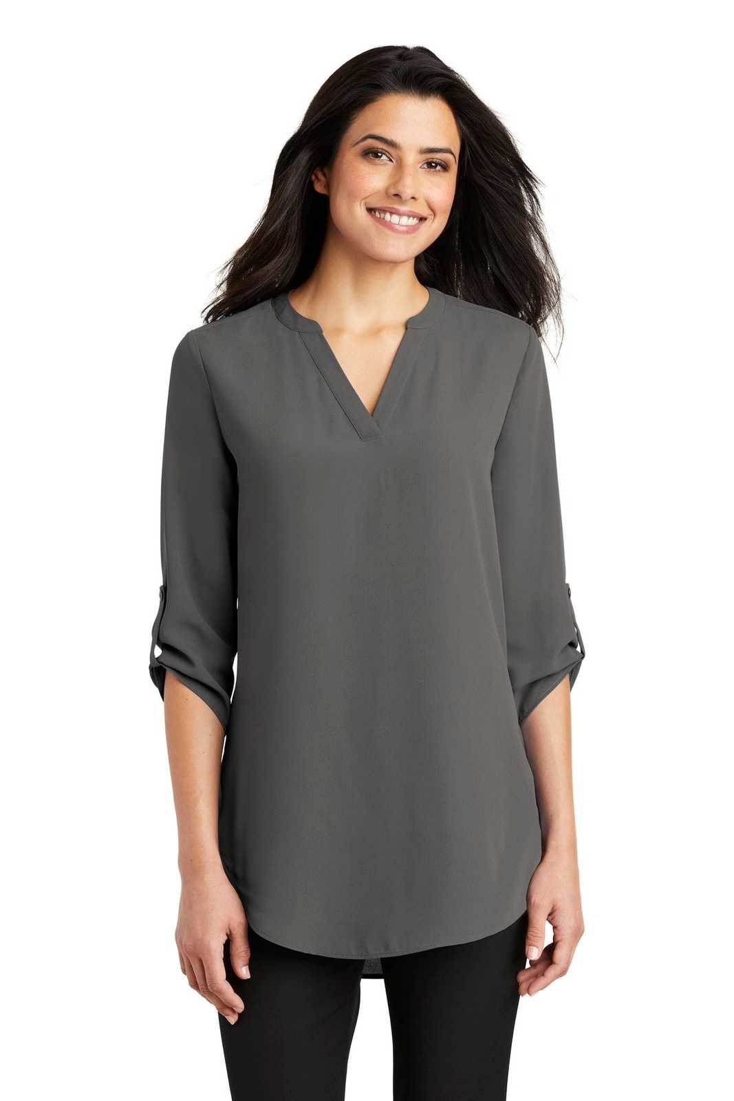 Port Authority LW701 Ladies 3/4-Sleeve Tunic Blouse - Sterling Gray - HIT a Double - 1