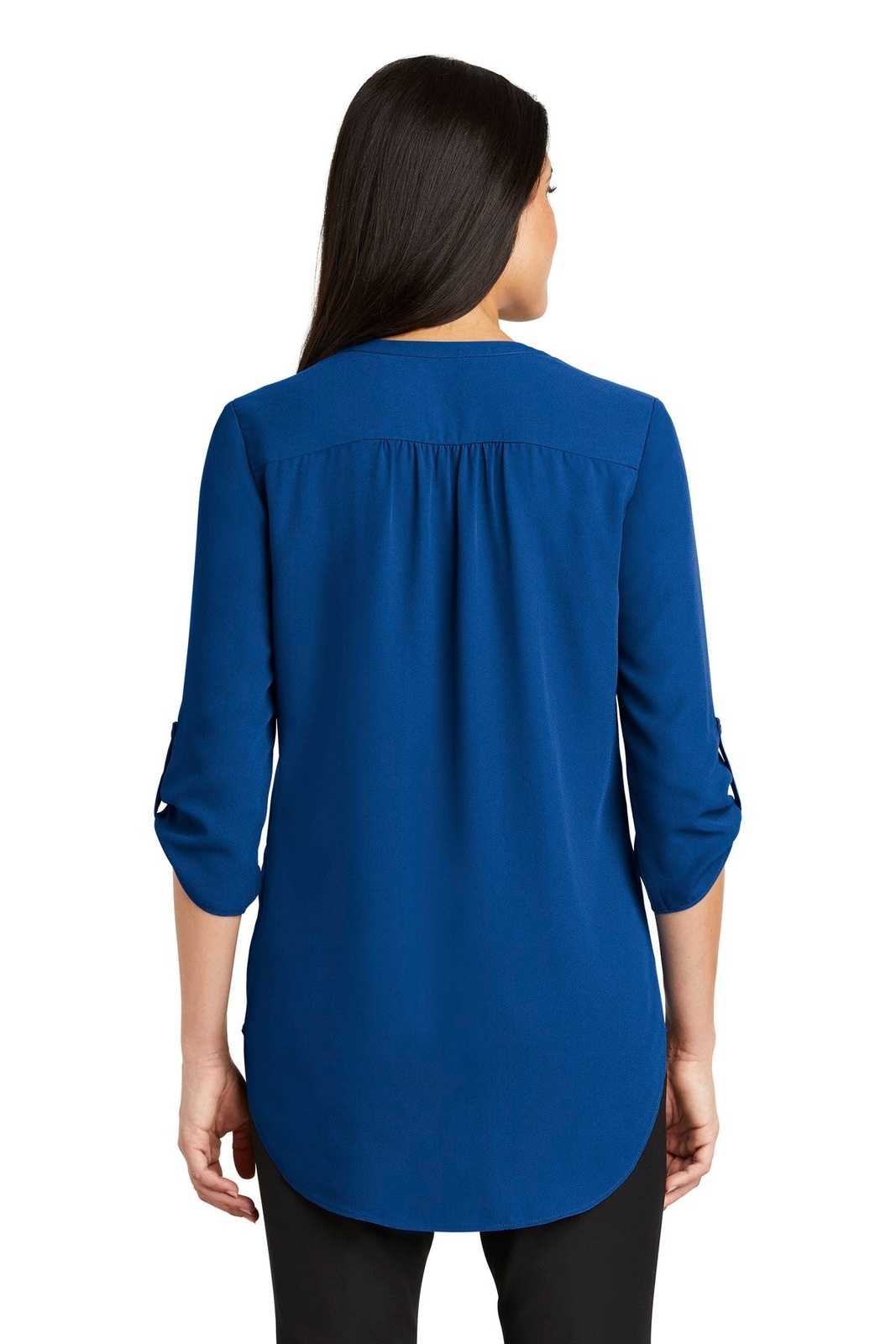 Port Authority LW701 Ladies 3/4-Sleeve Tunic Blouse - True Blue - HIT a Double - 2