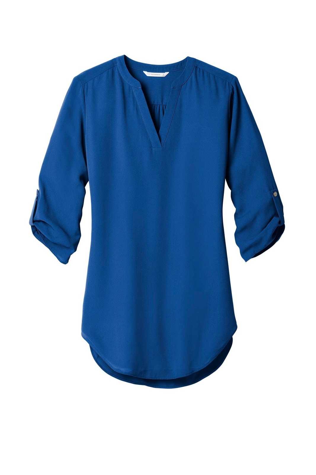 Port Authority LW701 Ladies 3/4-Sleeve Tunic Blouse - True Blue - HIT a Double - 5