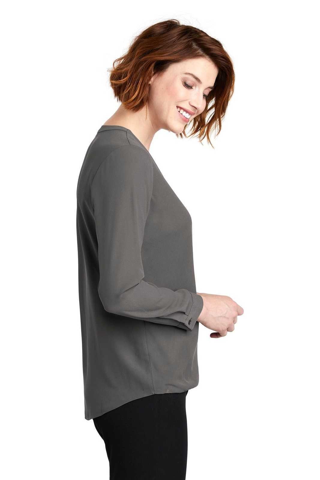 Port Authority LW702 Ladies Wrap Blouse - Sterling Gray - HIT a Double - 3