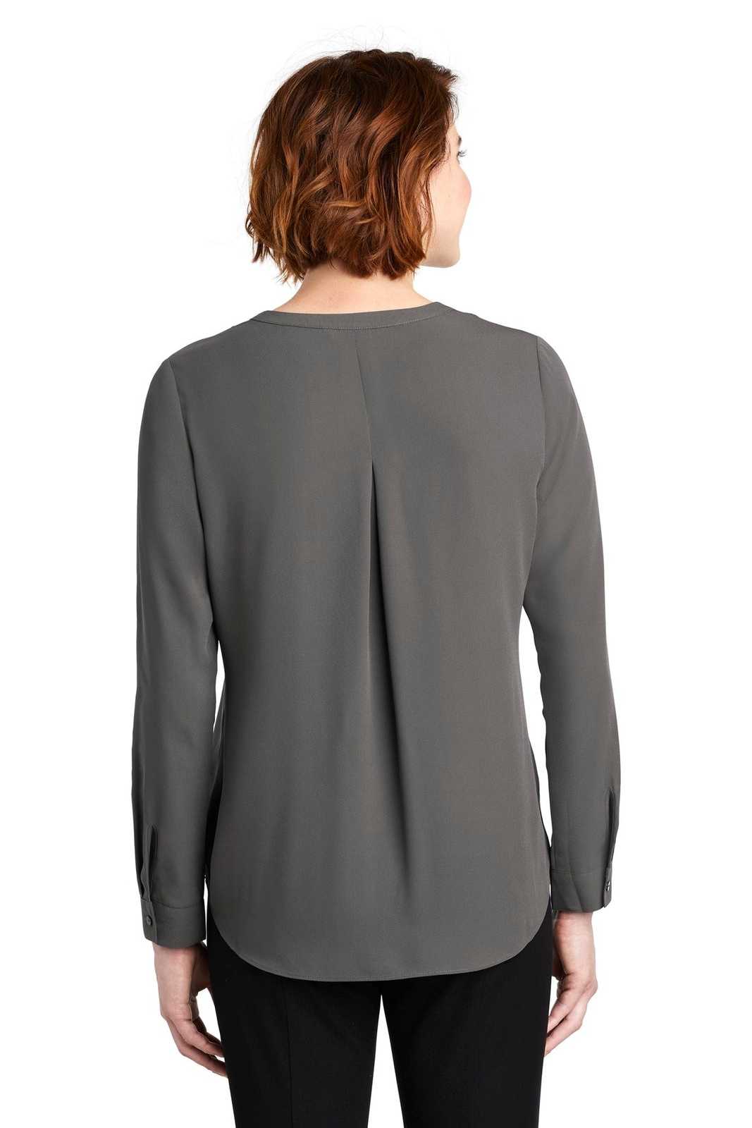 Port Authority LW702 Ladies Wrap Blouse - Sterling Gray - HIT a Double - 2