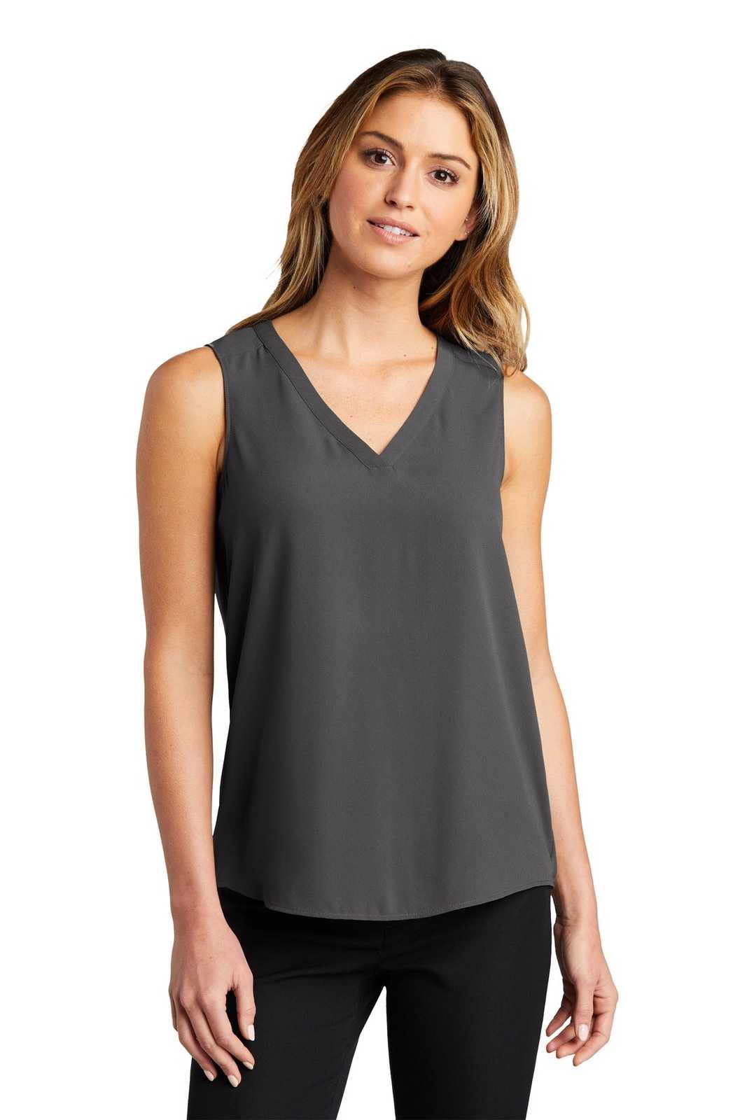 Port Authority LW703 Ladies Sleeveless Blouse - Sterling Gray - HIT a Double - 1