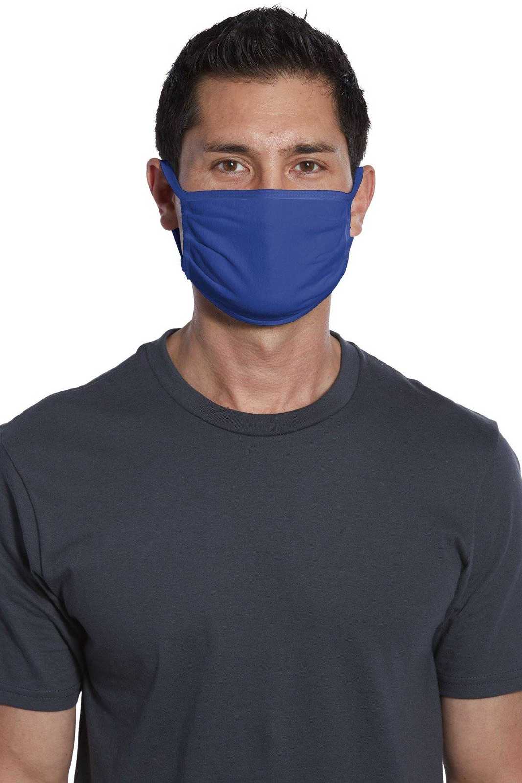 Port Authority PAMASK05 Cotton Knit Face Mask 5 Pack - Deep Royal - HIT a Double - 1