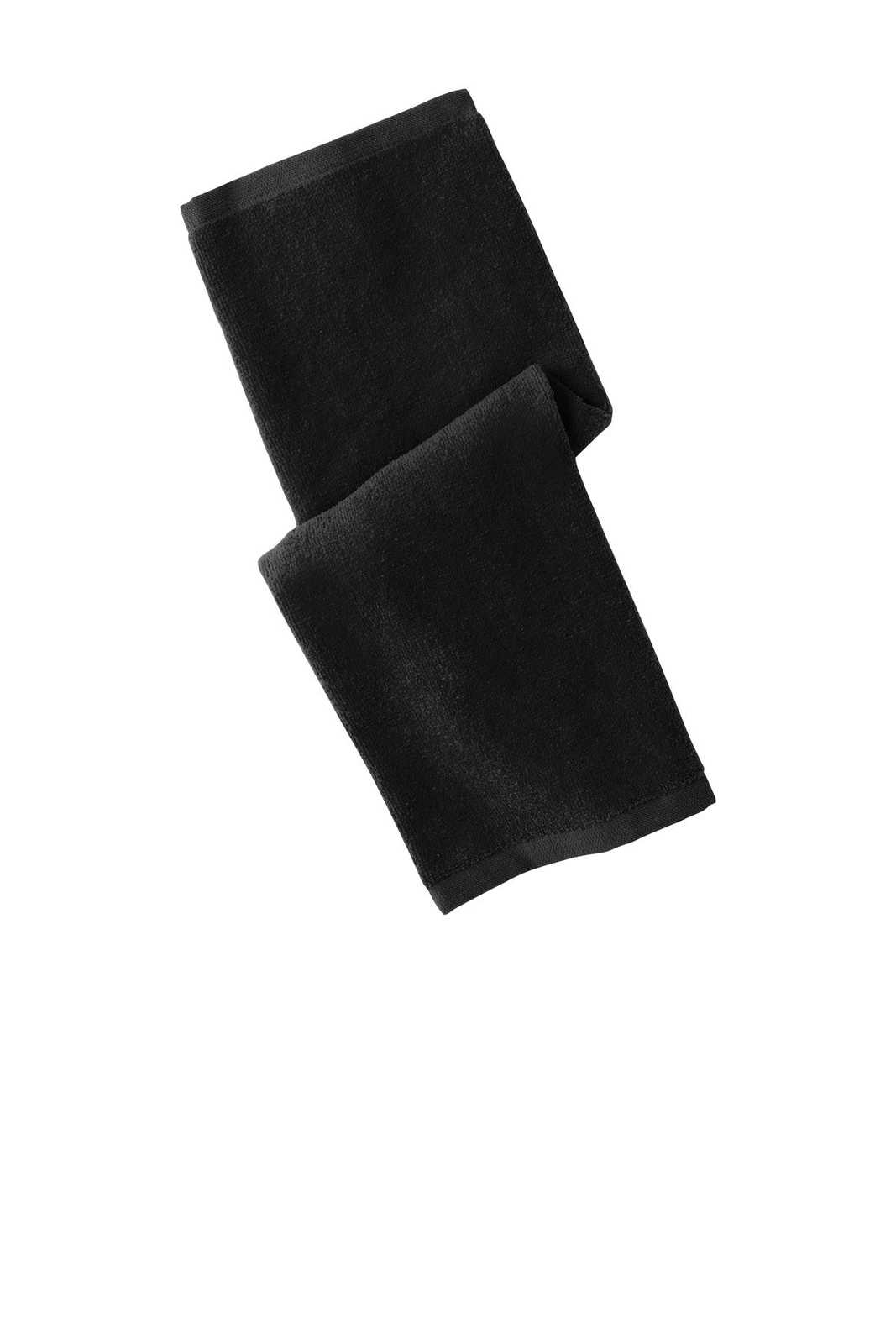Port Authority PT390 Hemmed Towel - Black - HIT a Double - 1