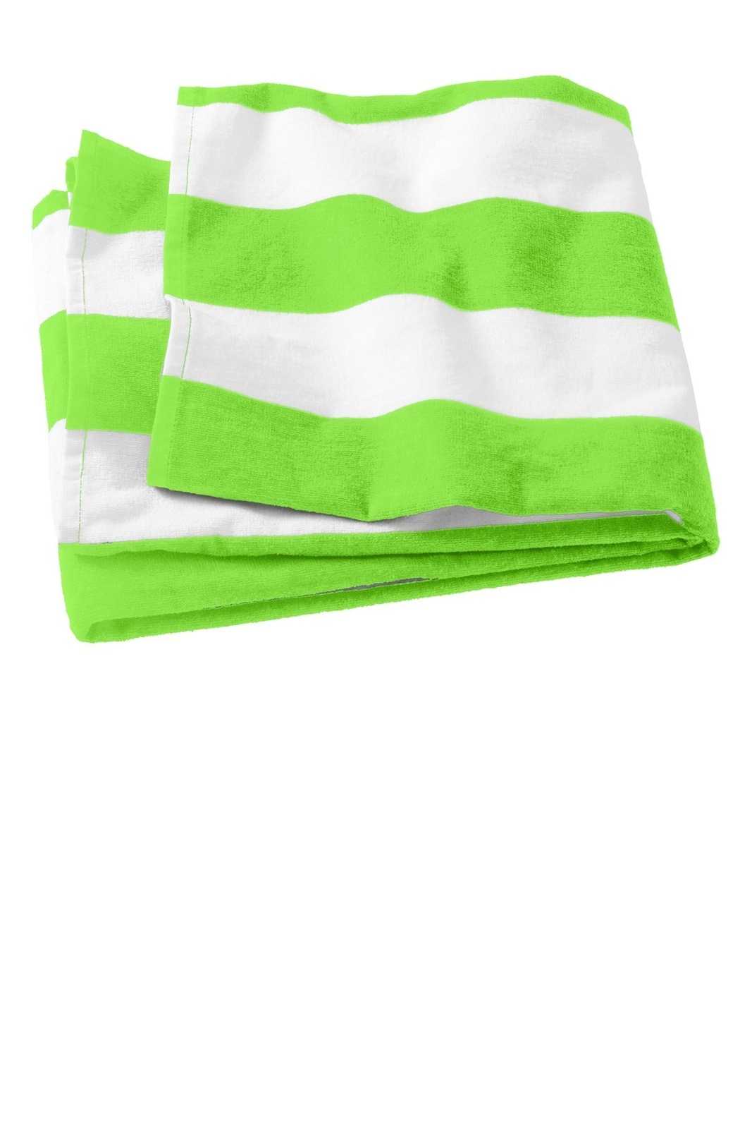 Port Authority PT43 Cabana Stripe Beach Towel - Bright Lime - HIT a Double - 1
