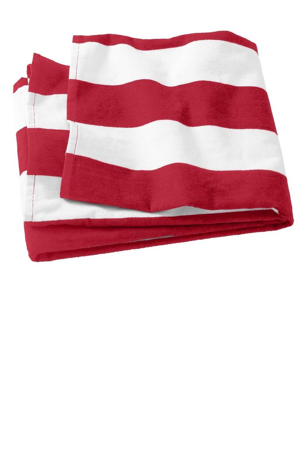 Port Authority PT43 Cabana Stripe Beach Towel - Red - HIT a Double - 1