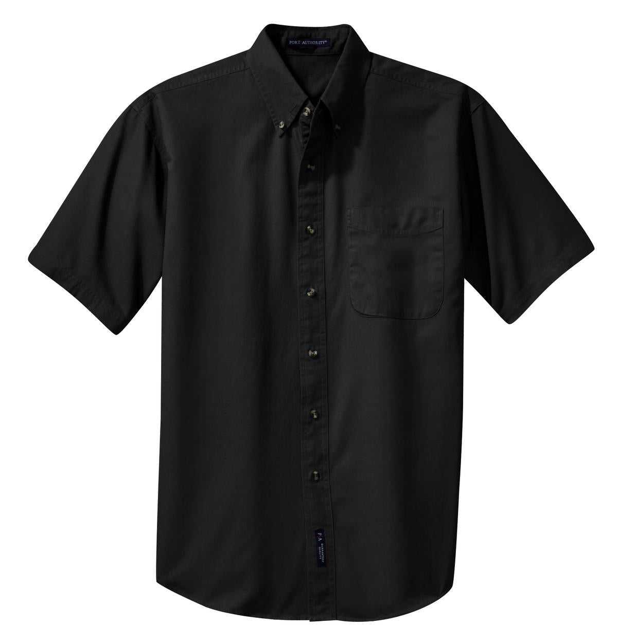 Port Authority S500T Short Sleeve Twill Shirt - Black - HIT a Double - 2