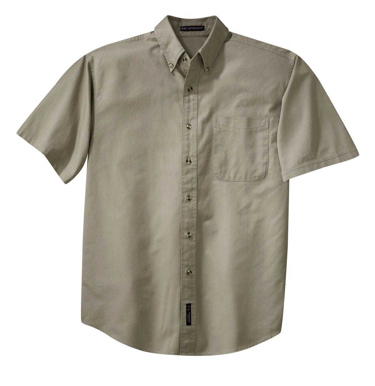 Port Authority S500T Short Sleeve Twill Shirt - Khaki - HIT a Double - 2