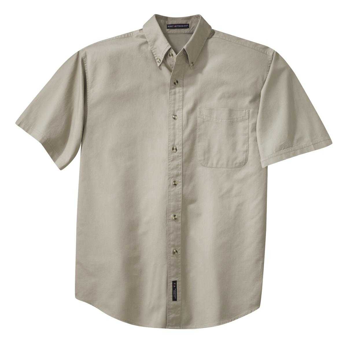 Port Authority S500T Short Sleeve Twill Shirt - Stone - HIT a Double - 2