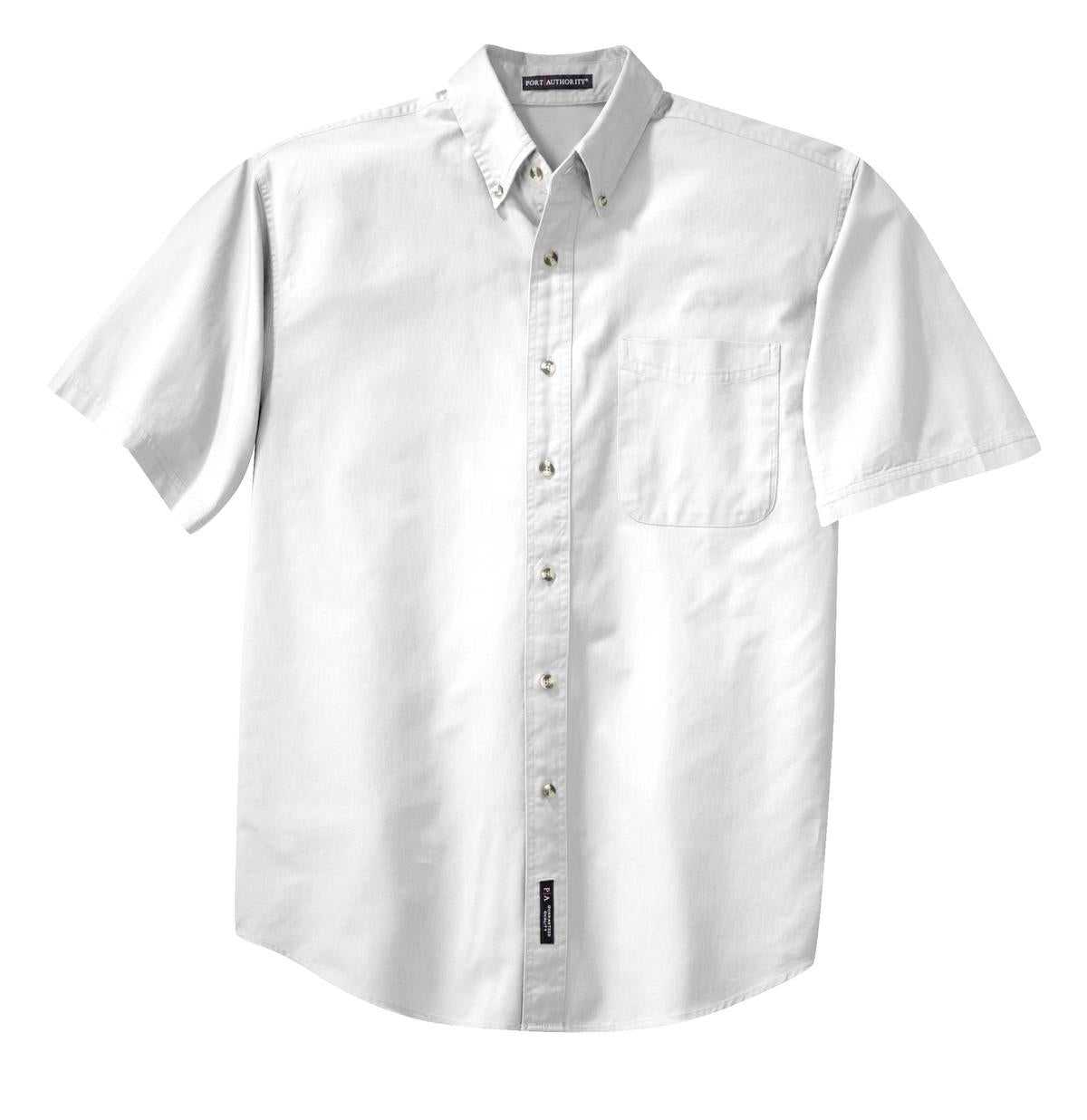 Port Authority S500T Short Sleeve Twill Shirt - White - HIT a Double - 2
