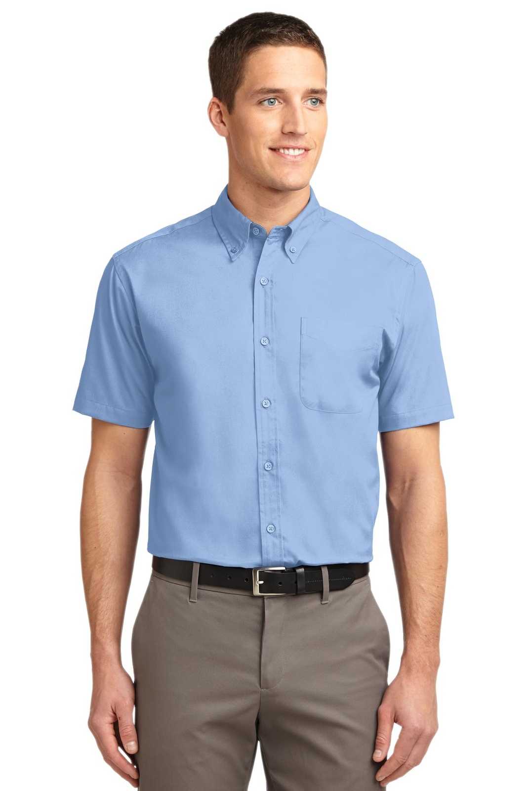 Port Authority S508 Short Sleeve Easy Care Shirt - Light Blue Light Stone - HIT a Double - 1
