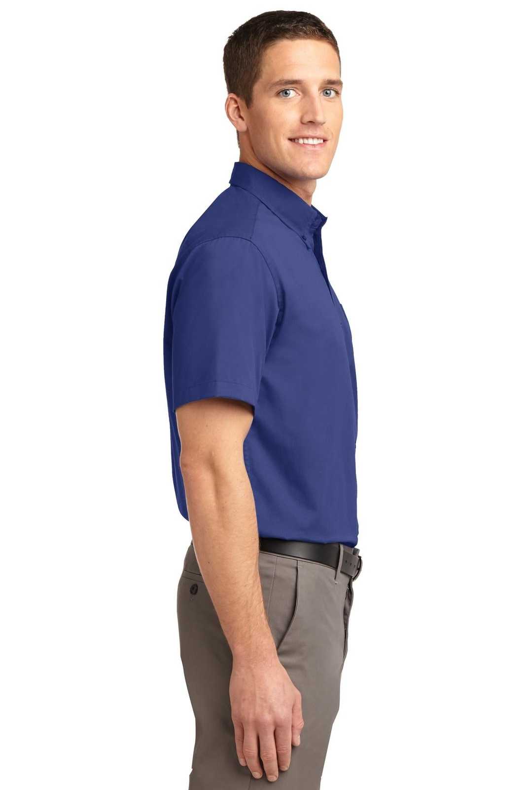Port Authority S508 Short Sleeve Easy Care Shirt - Mediterranean Blue - HIT a Double - 3