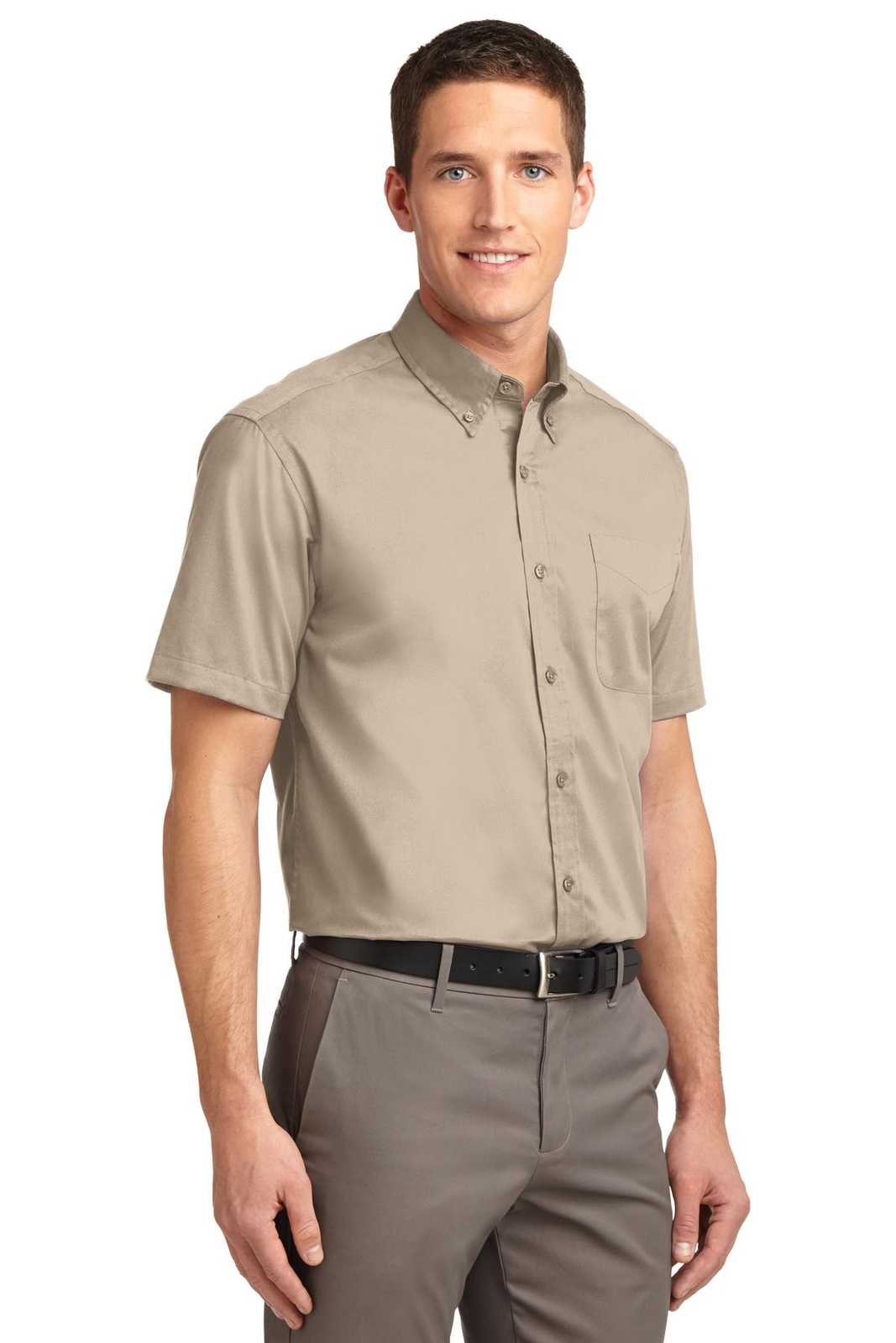 Port Authority S508 Short Sleeve Easy Care Shirt - Stone - HIT a Double - 4
