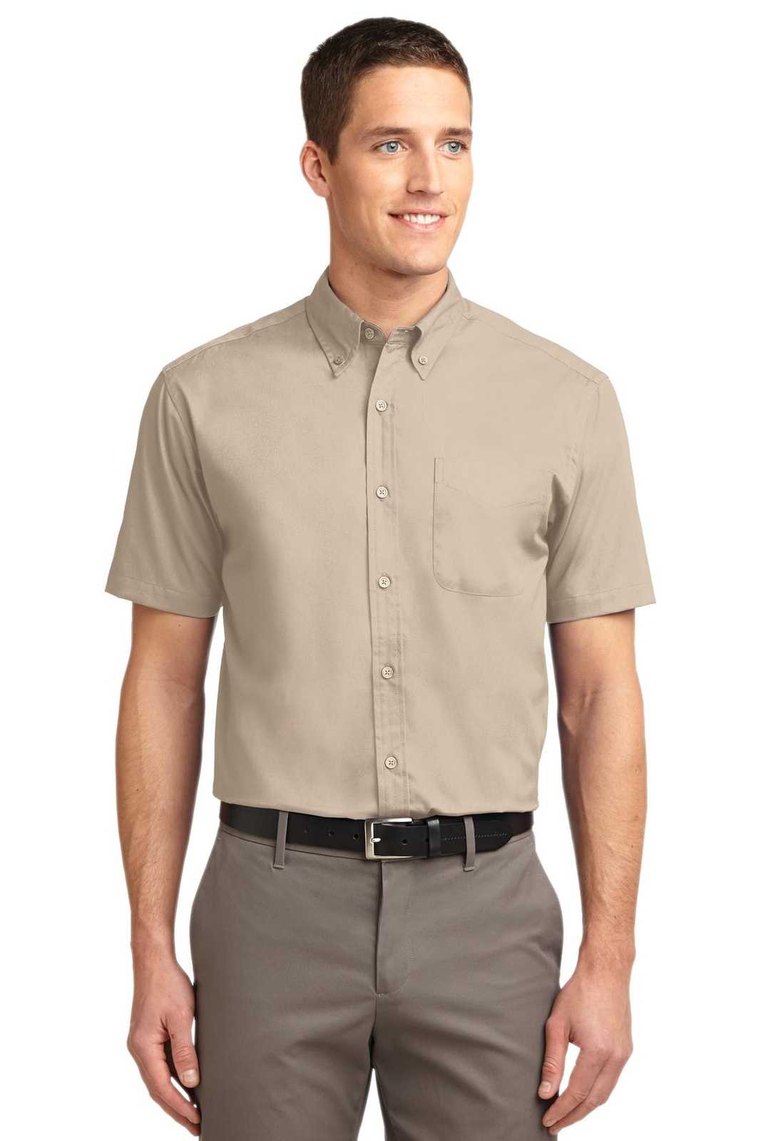Port Authority S508 Short Sleeve Easy Care Shirt - Stone - HIT a Double - 1