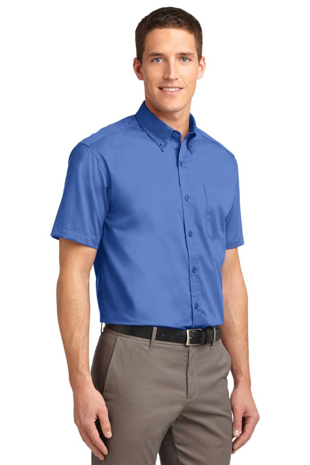 Port Authority S508 Short Sleeve Easy Care Shirt - Ultramarine Blue - HIT a Double - 4