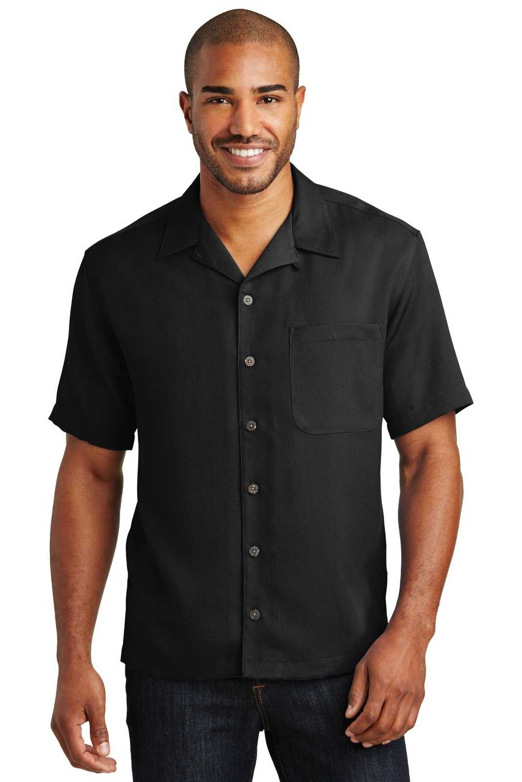 Port Authority S535 Easy Care Camp Shirt - Black - HIT a Double - 1
