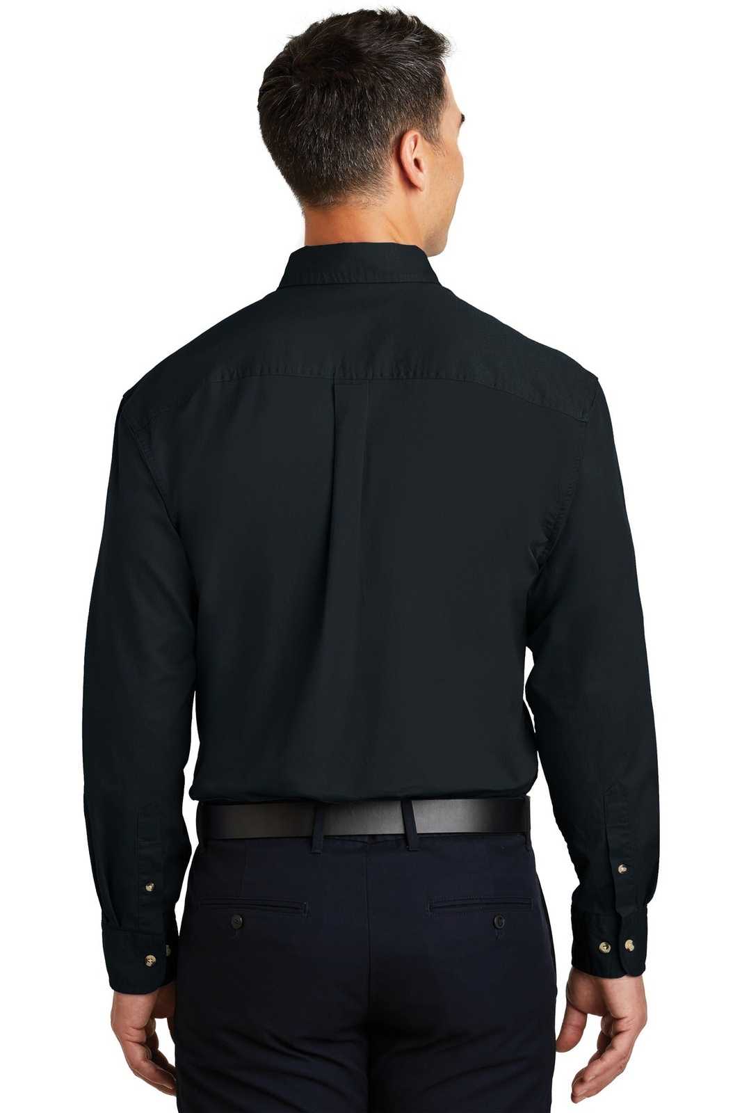 Port Authority S600T Long Sleeve Twill Shirt - Classic Navy - HIT a Double - 2
