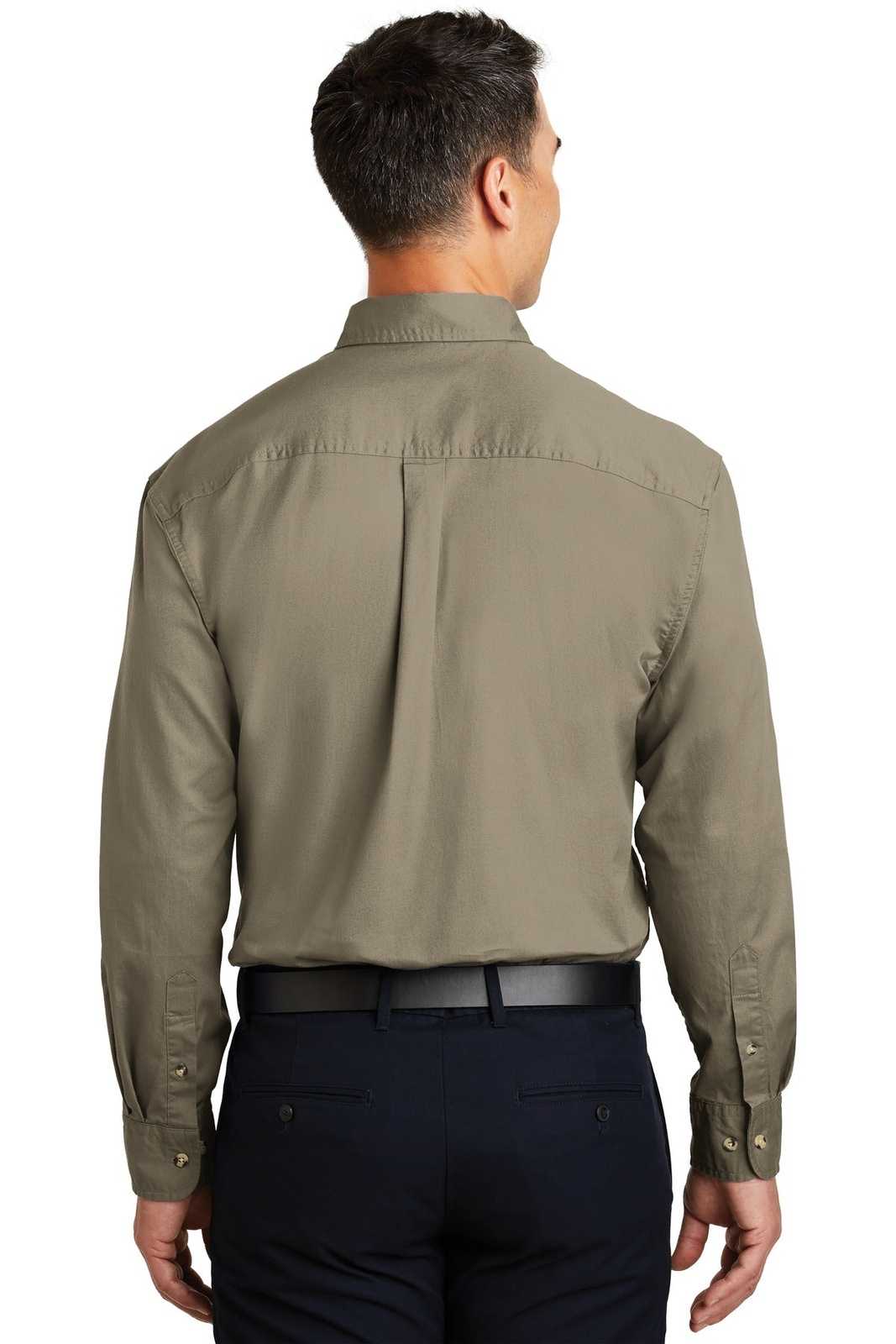 Port Authority S600T Long Sleeve Twill Shirt - Khaki - HIT a Double - 2