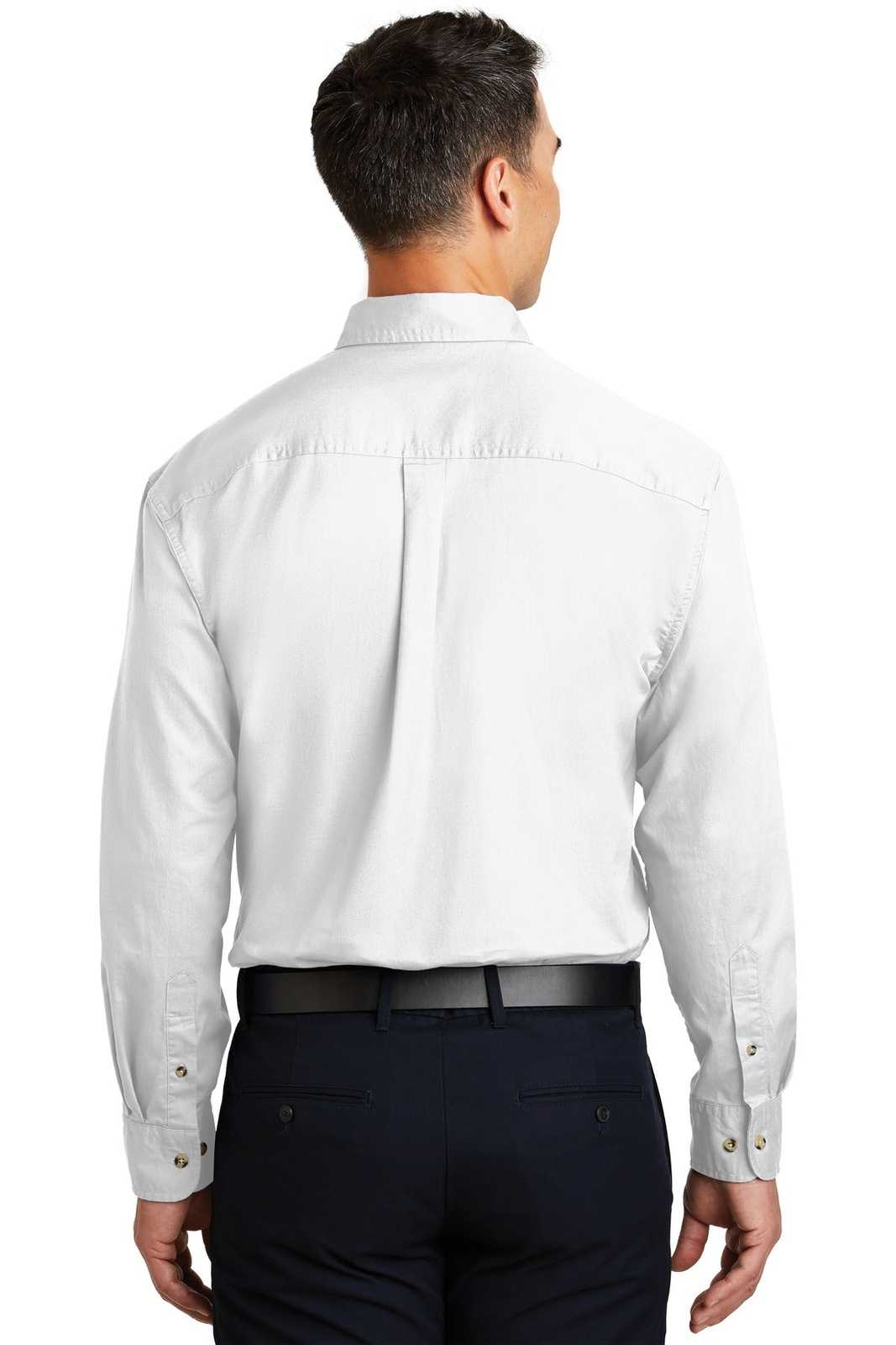 Port Authority S600T Long Sleeve Twill Shirt - White - HIT a Double - 2