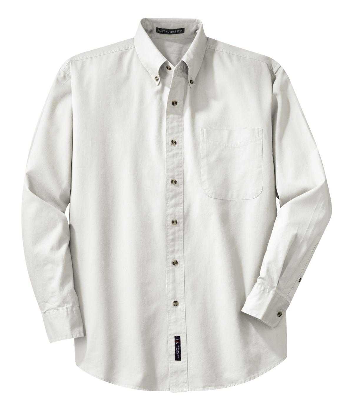 Port Authority S600T Long Sleeve Twill Shirt - White - HIT a Double - 5