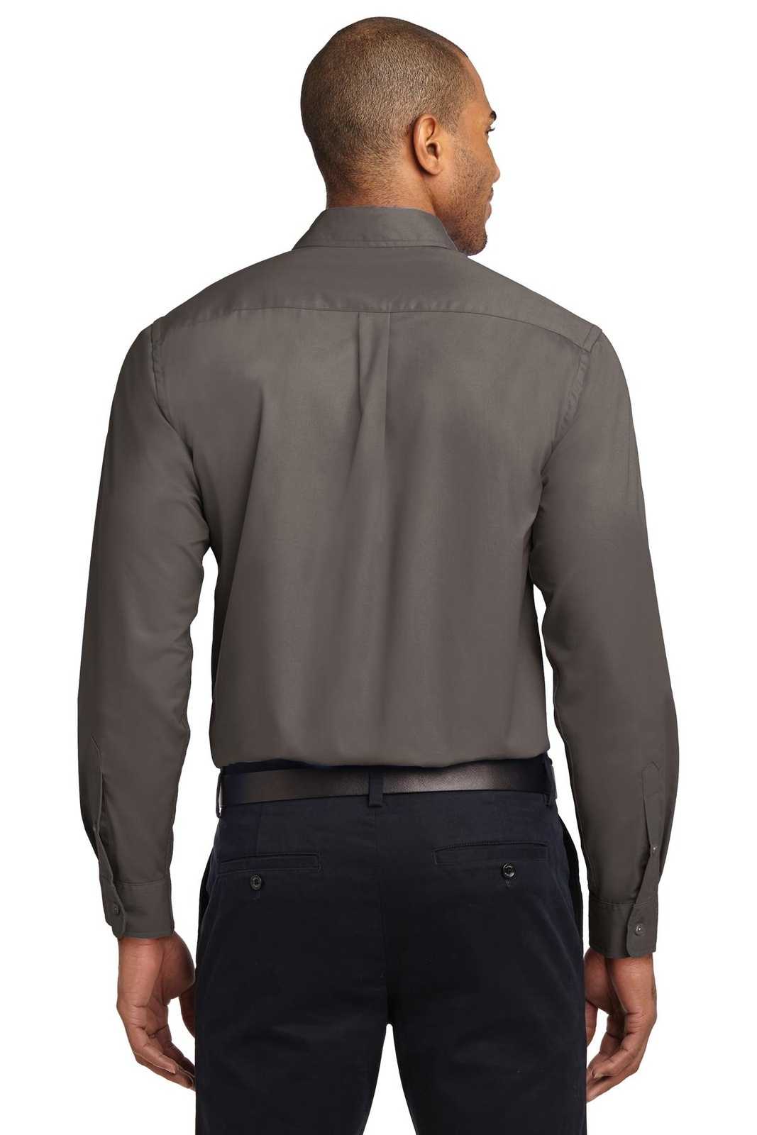 Port Authority S608ES Extended Size Long Sleeve Easy Care Shirt - Bark - HIT a Double - 2