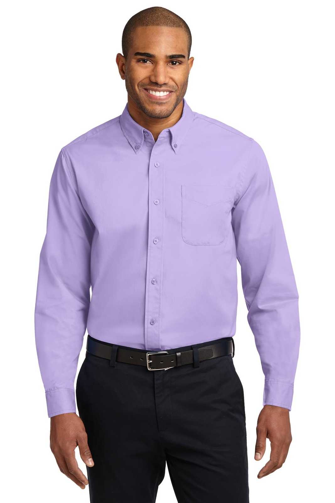 Port Authority S608ES Extended Size Long Sleeve Easy Care Shirt - Bright Lavender - HIT a Double - 1