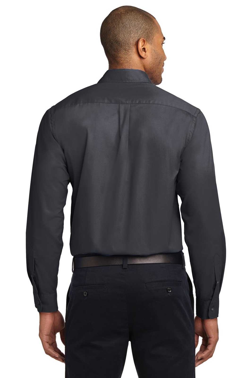 Port Authority S608ES Extended Size Long Sleeve Easy Care Shirt - Classic Navy Light Stone - HIT a Double - 2