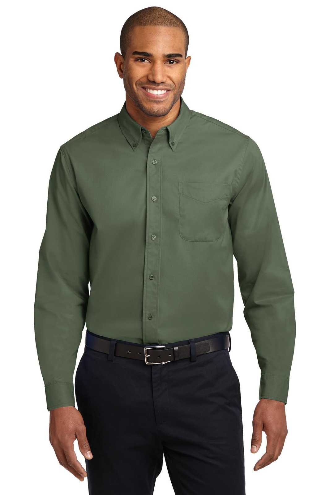 Port Authority S608ES Extended Size Long Sleeve Easy Care Shirt - Clover Green - HIT a Double - 1