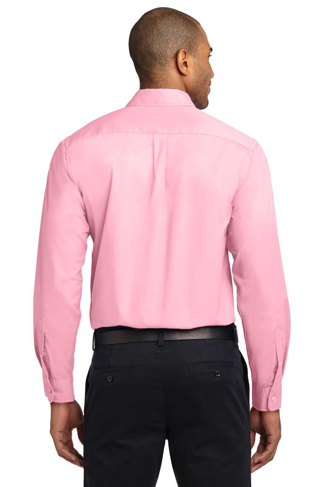 Port Authority S608ES Extended Size Long Sleeve Easy Care Shirt - Light Pink - HIT a Double - 2