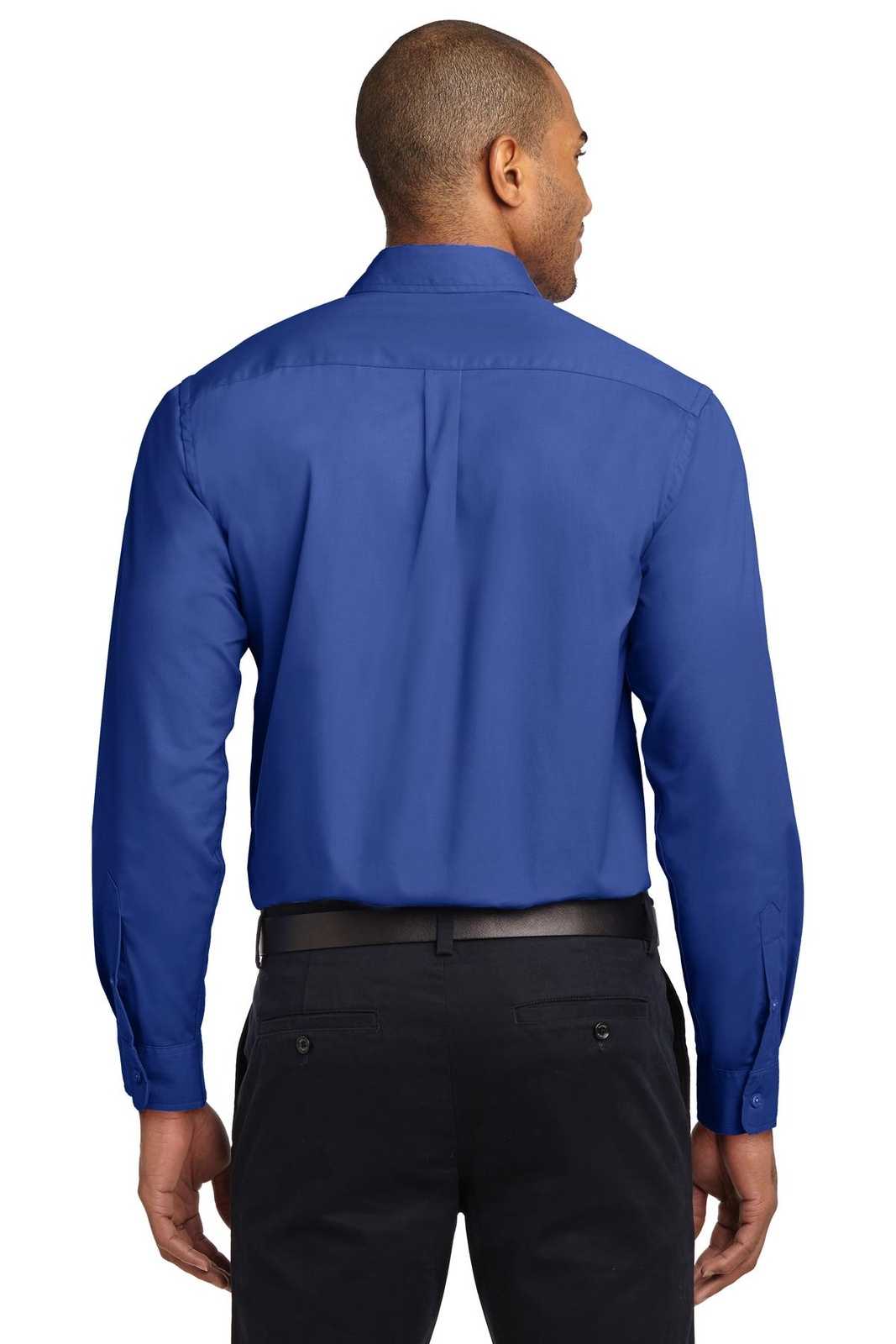 Port Authority S608ES Extended Size Long Sleeve Easy Care Shirt - Royal Classic Navy - HIT a Double - 2