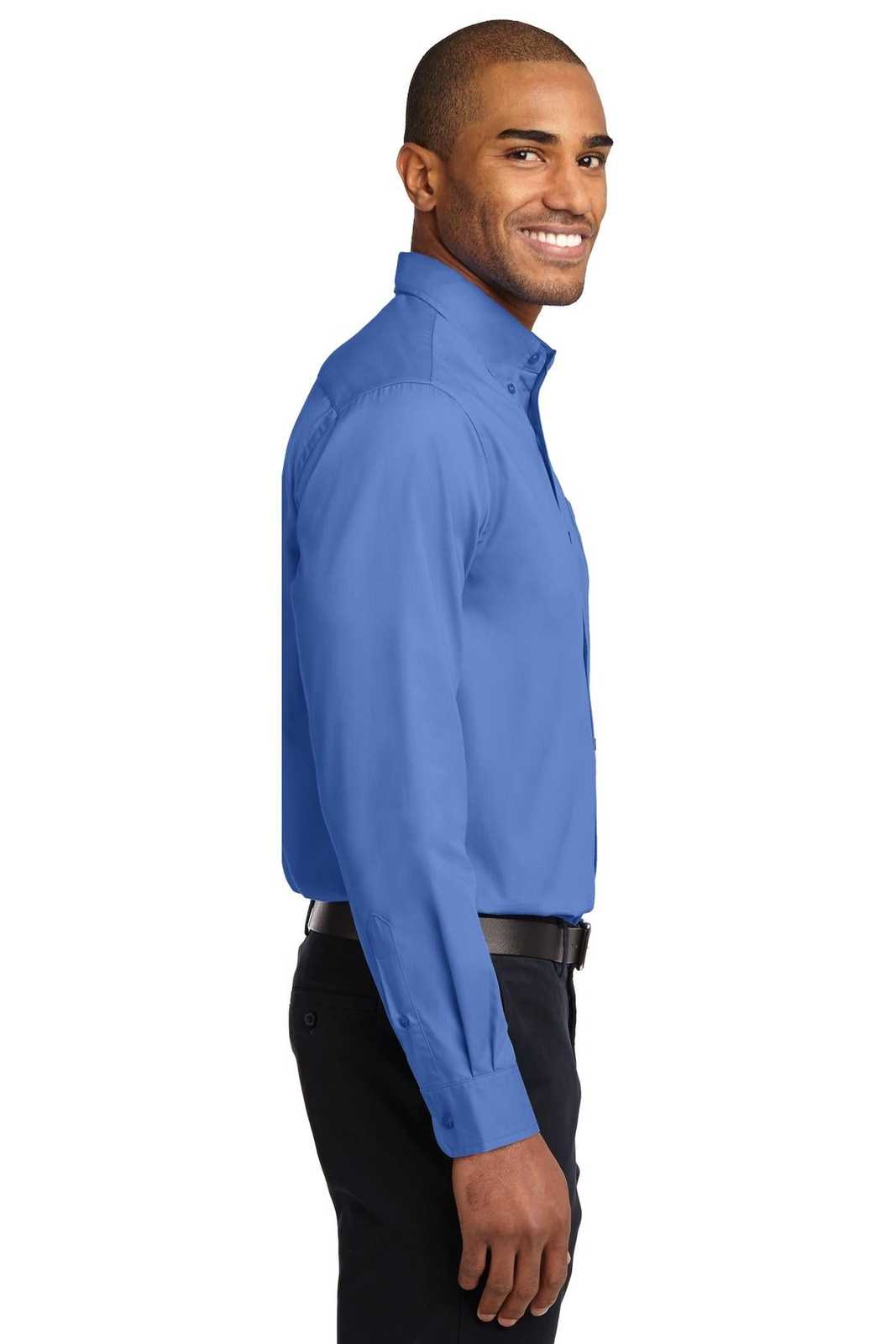 Port Authority S608ES Extended Size Long Sleeve Easy Care Shirt - Ultramarine Blue - HIT a Double - 3