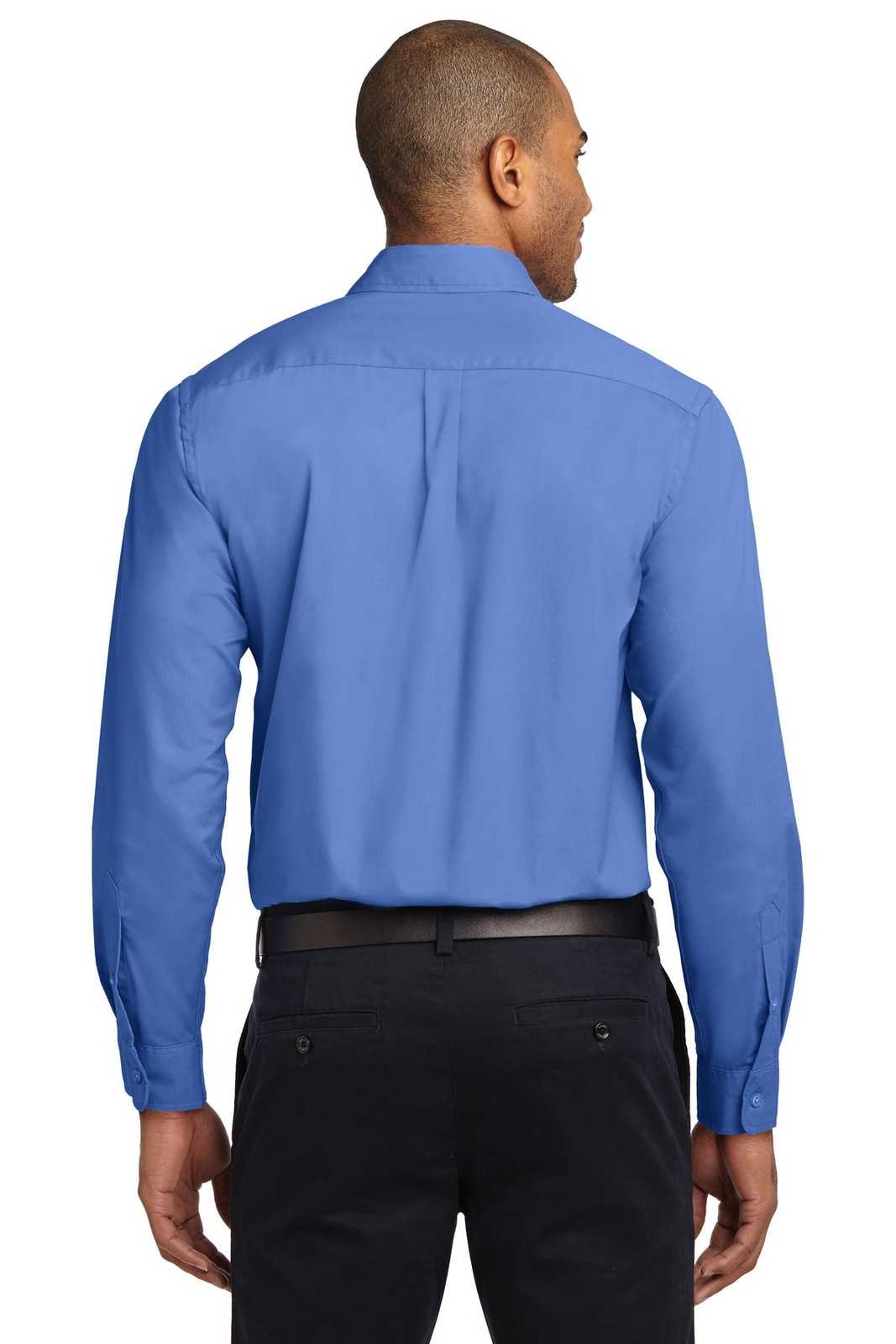 Port Authority S608ES Extended Size Long Sleeve Easy Care Shirt - Ultramarine Blue - HIT a Double - 2